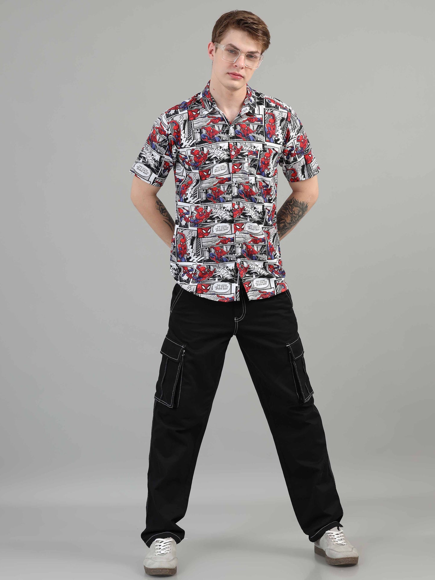 Spiderman Printed rayon shirts for men