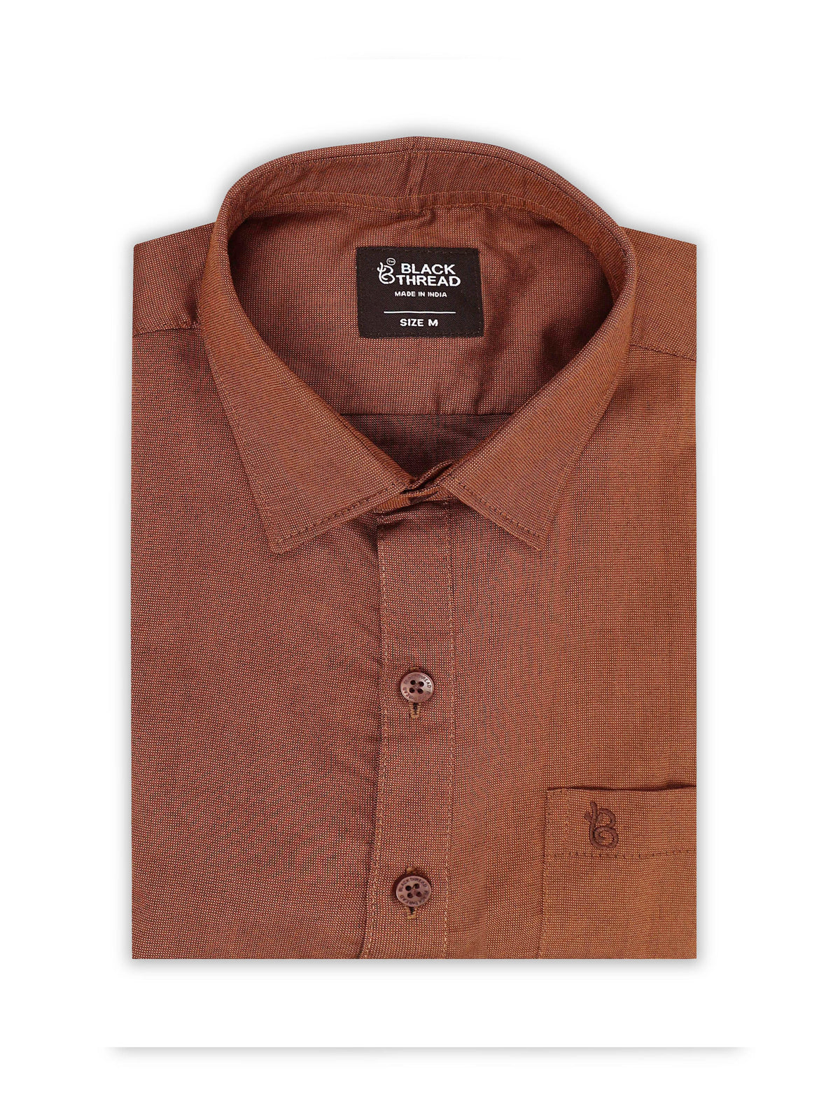 Coffee Brown Men's Cotton Plain Casual Shirt - Premium Comfort Fit