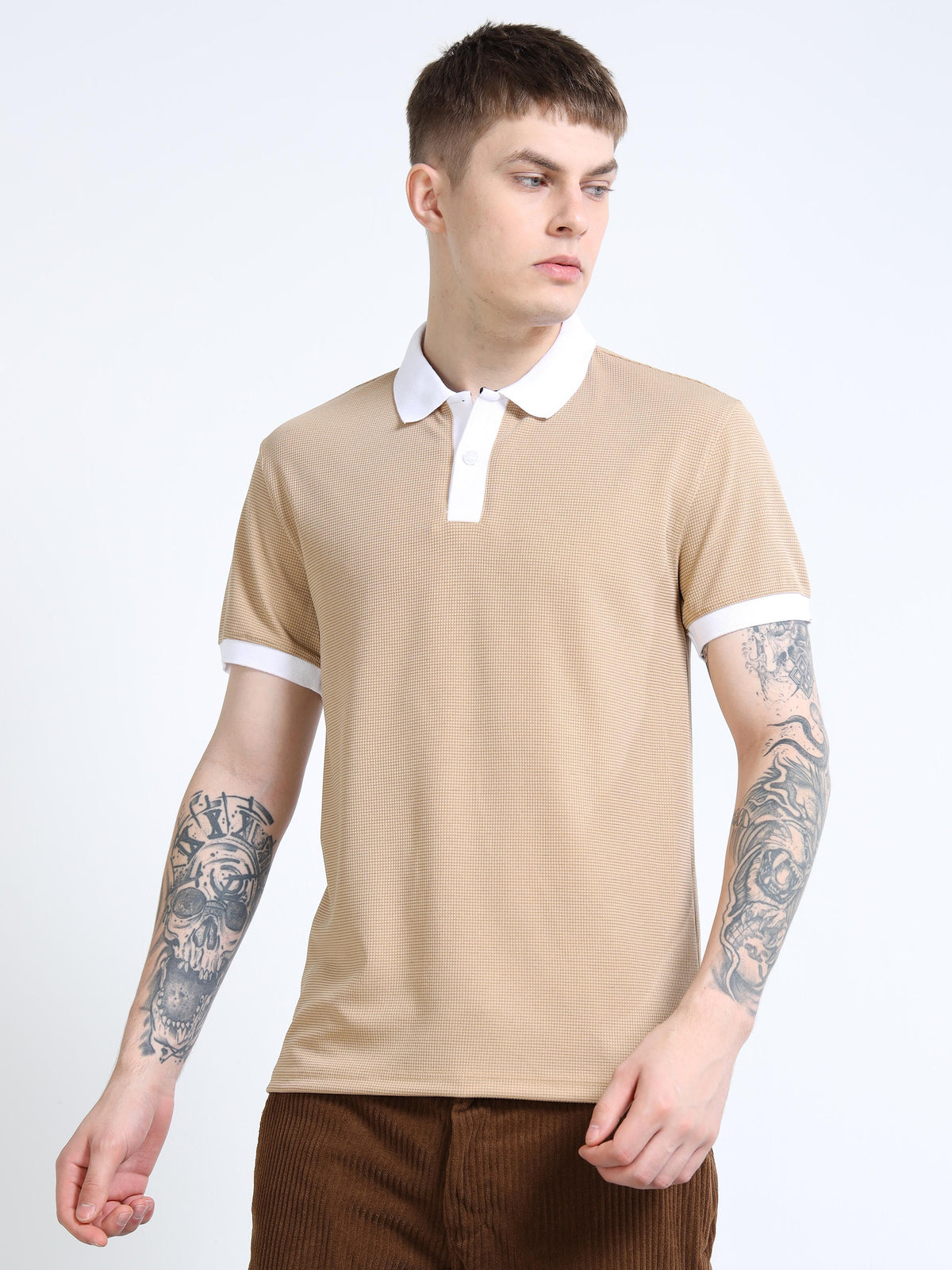 Men’s Contrast-Collar Polo by Black Thread
