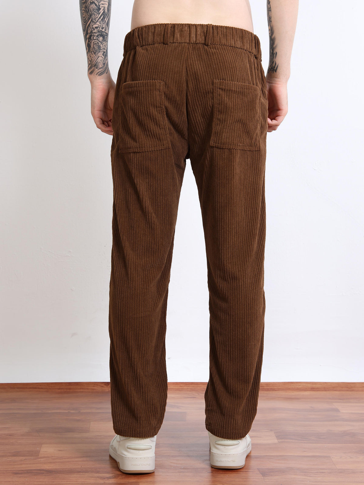 Men’s Corduroy Drawstring Lounge Trousers by Black Thread