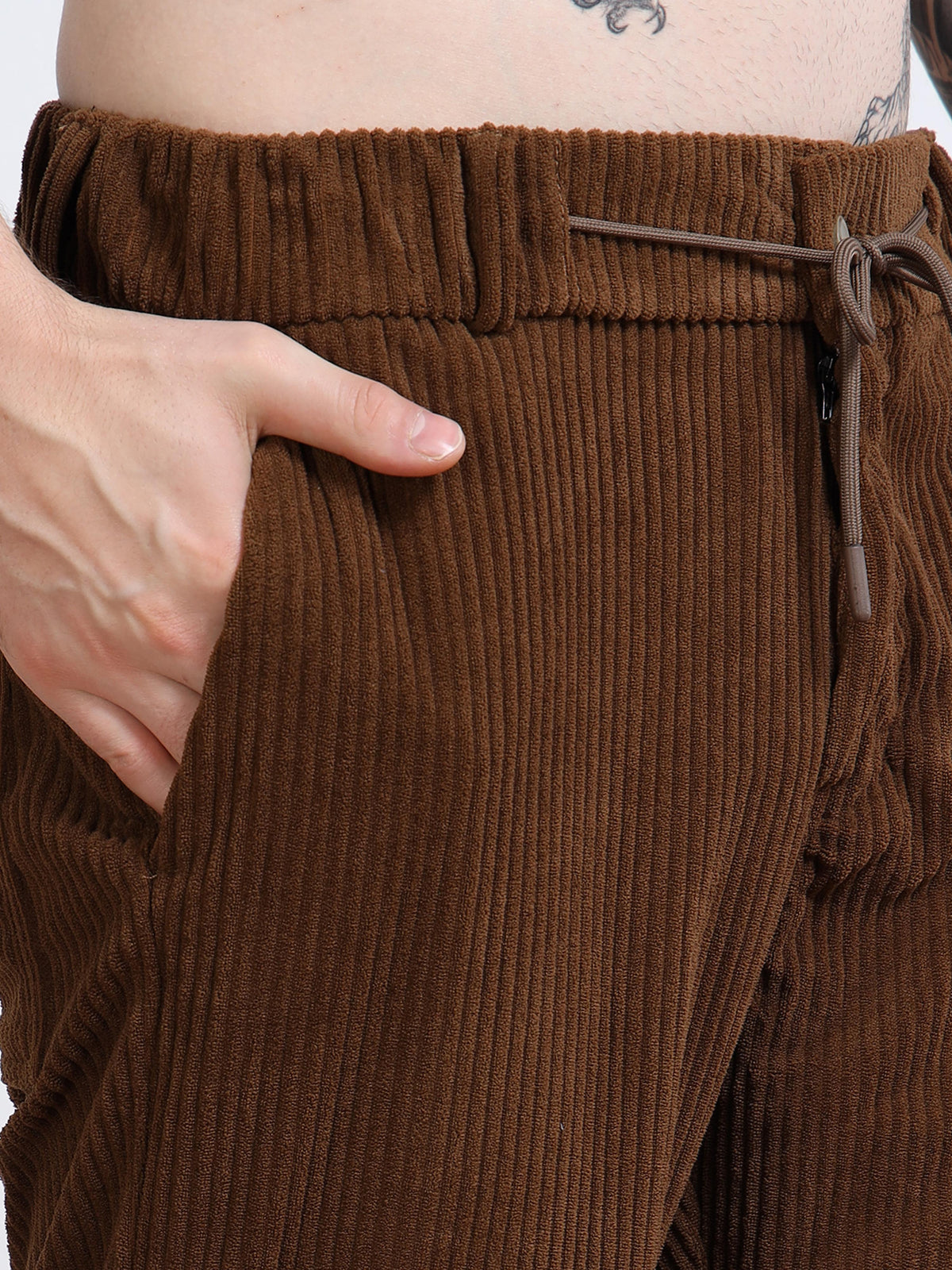 Men’s Corduroy Drawstring Lounge Trousers by Black Thread