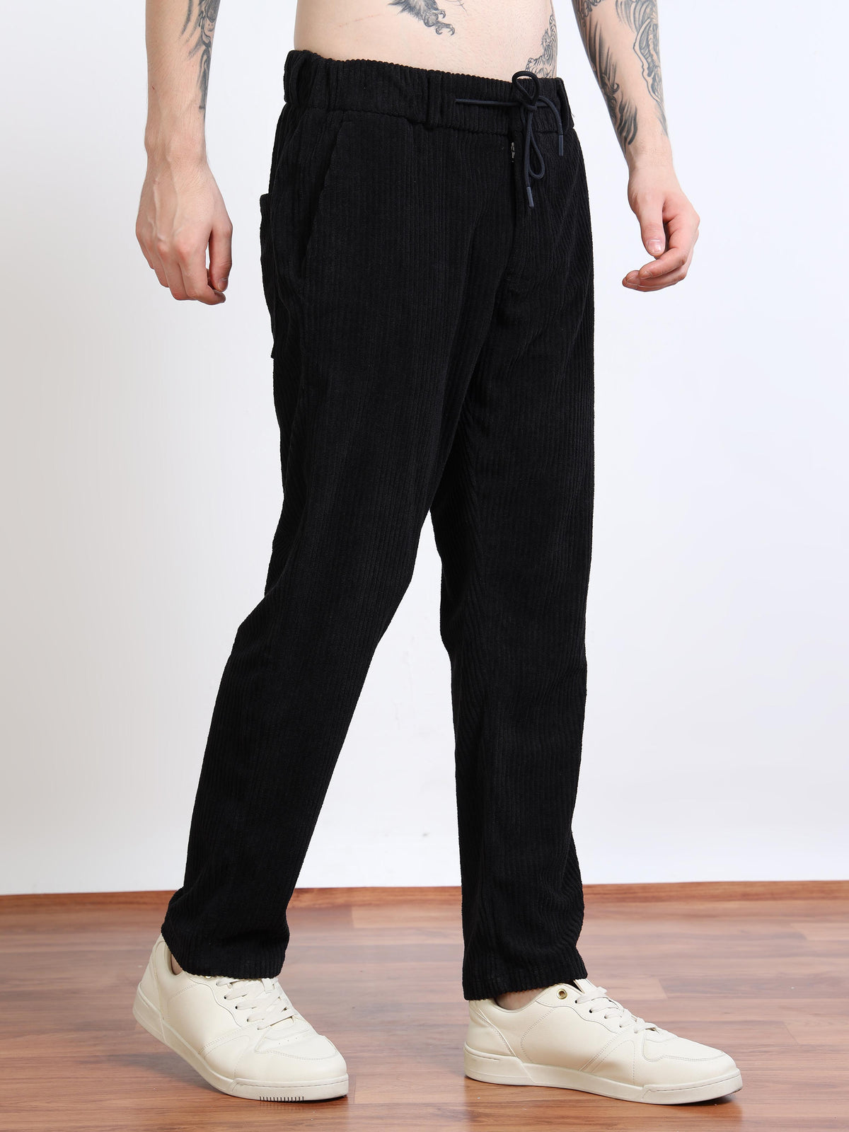 Men’s Corduroy Drawstring Lounge Trousers by Black Thread