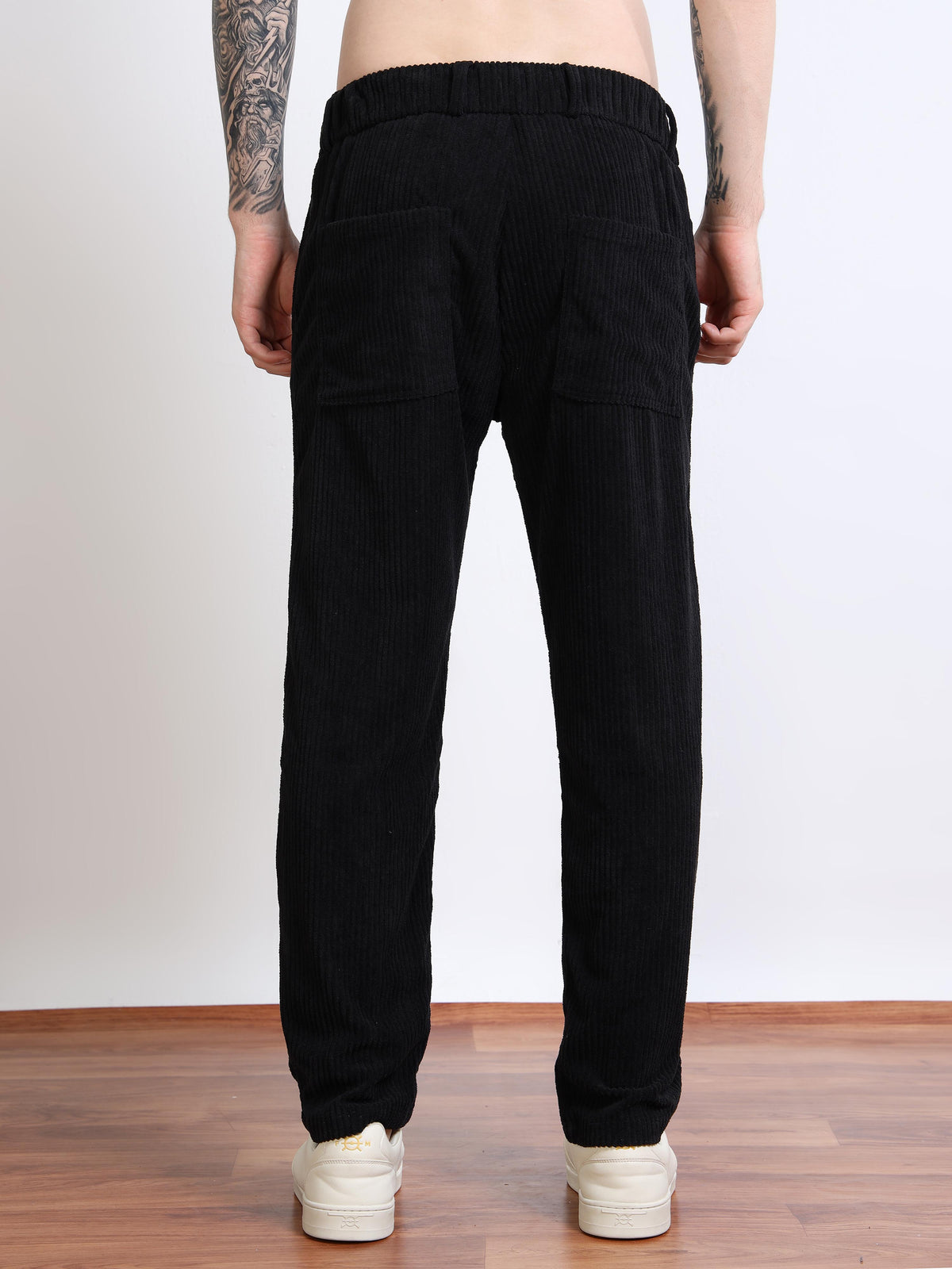 Men’s Corduroy Drawstring Lounge Trousers by Black Thread
