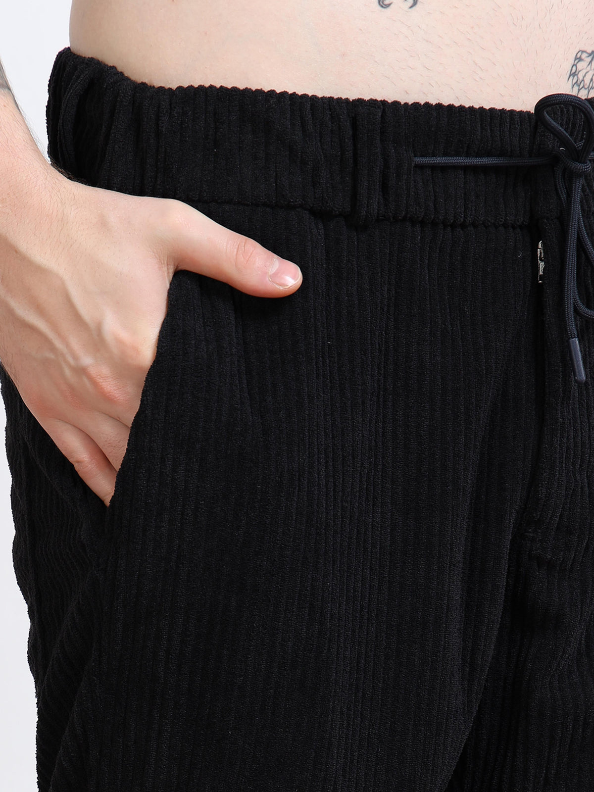 Men’s Corduroy Drawstring Lounge Trousers by Black Thread