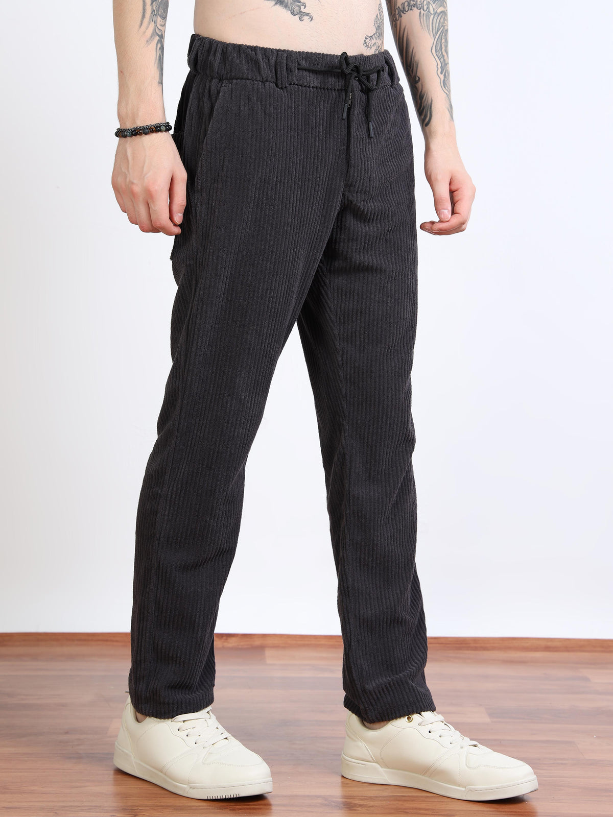 Men’s Corduroy Drawstring Lounge Trousers by Black Thread