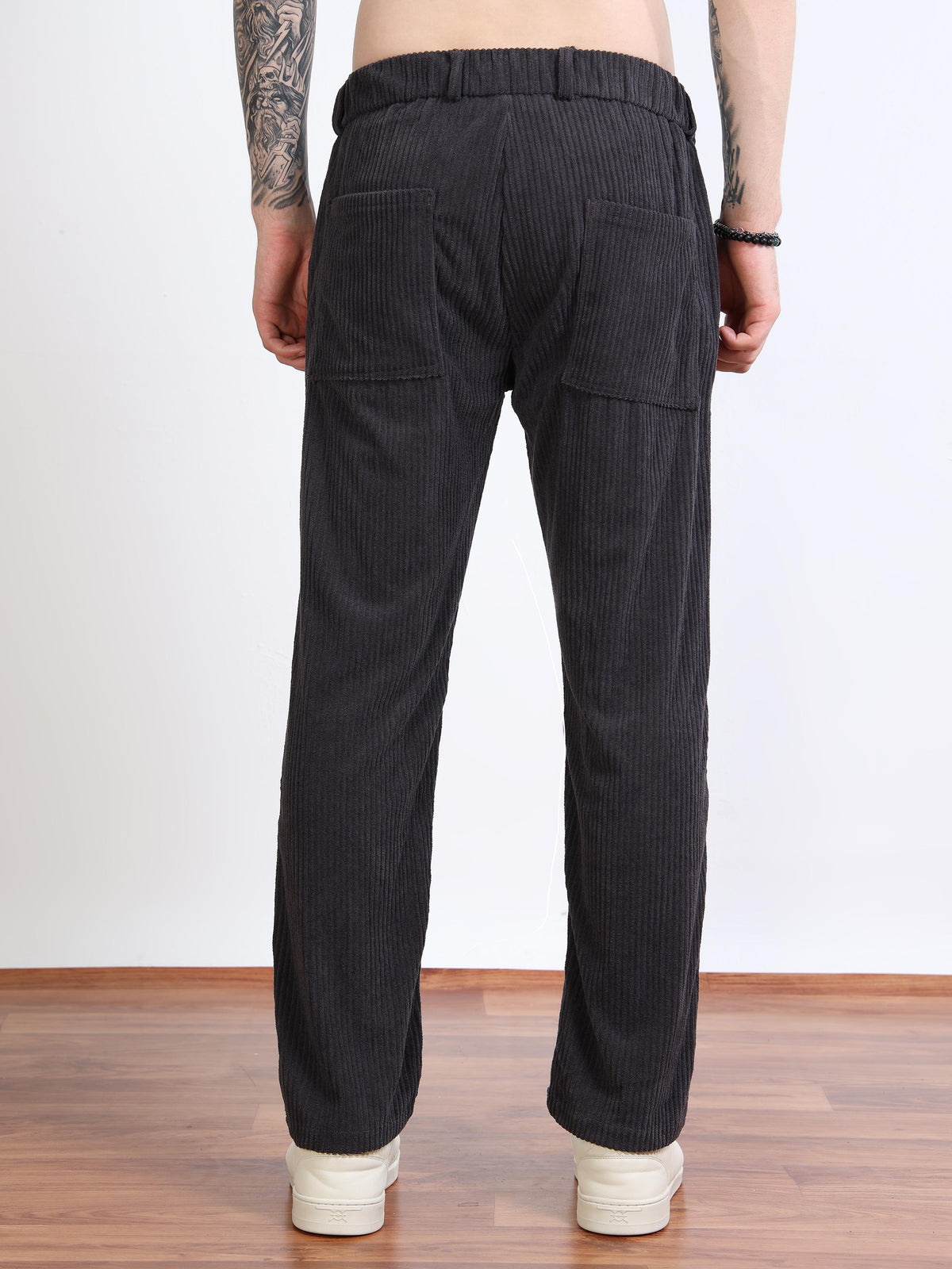 Men’s Corduroy Drawstring Lounge Trousers by Black Thread