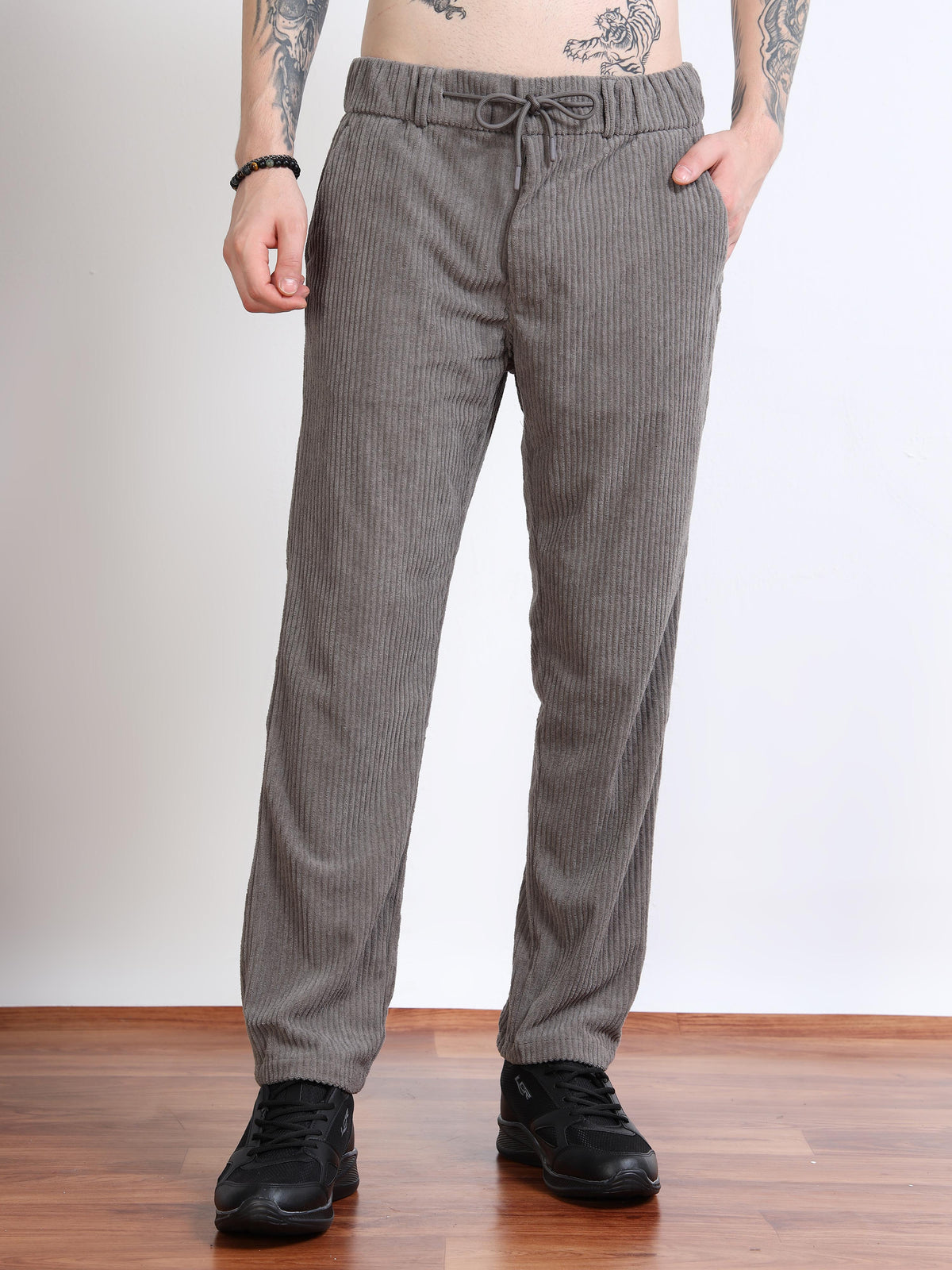 Men’s Corduroy Drawstring Lounge Trousers by Black Thread