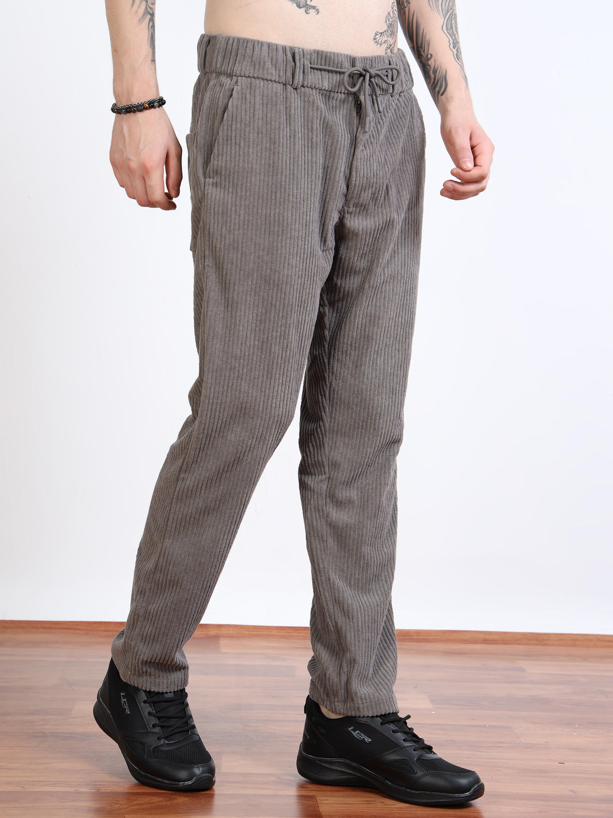 Men’s Corduroy Drawstring Lounge Trousers by Black Thread