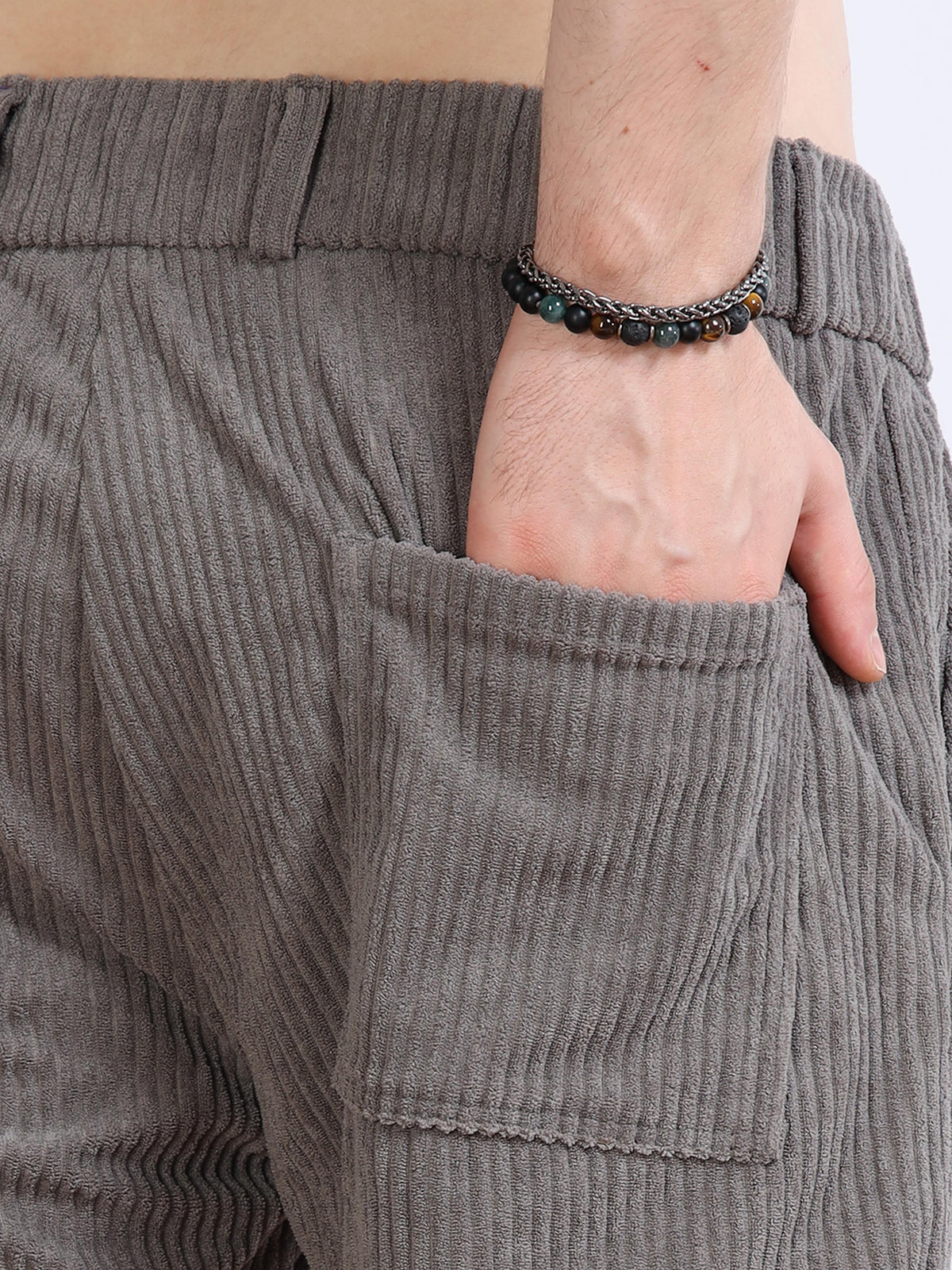 Men’s Corduroy Drawstring Lounge Trousers by Black Thread