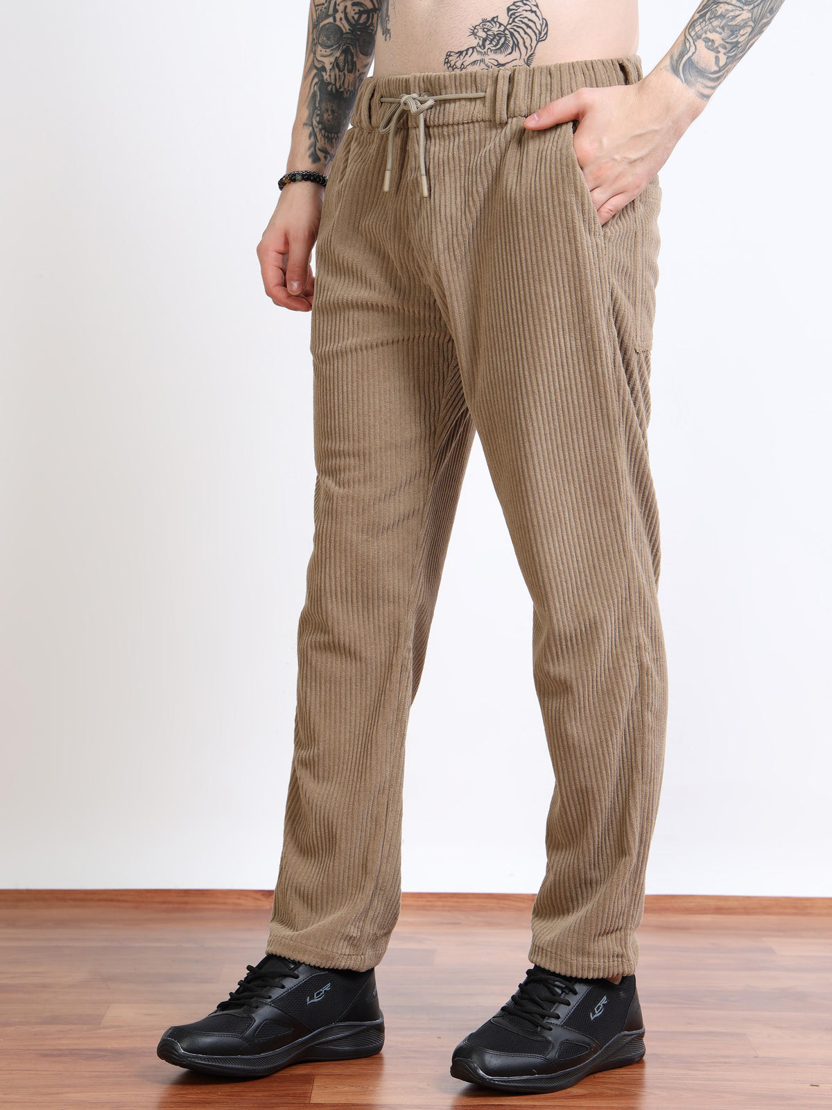 Men’s Cozy Corduroy Jogger-Trousers by Black Thread