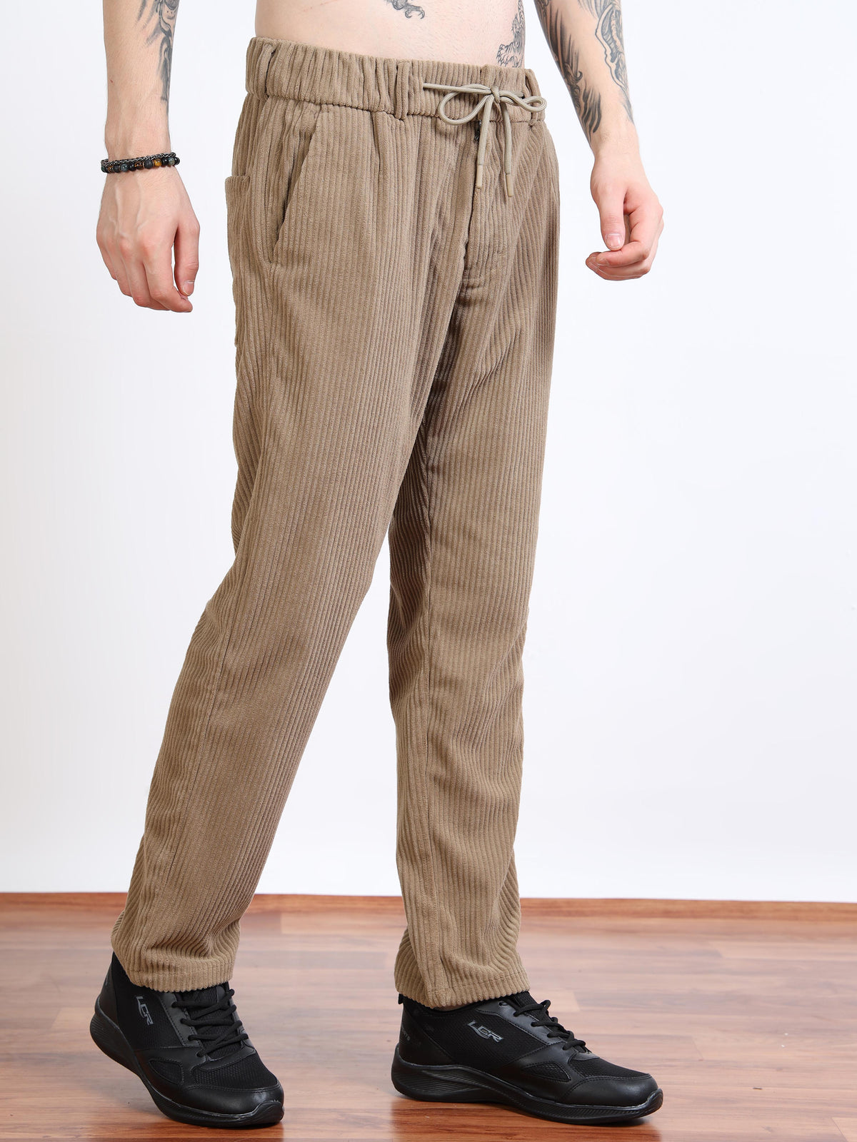 Men’s Cozy Corduroy Jogger-Trousers by Black Thread