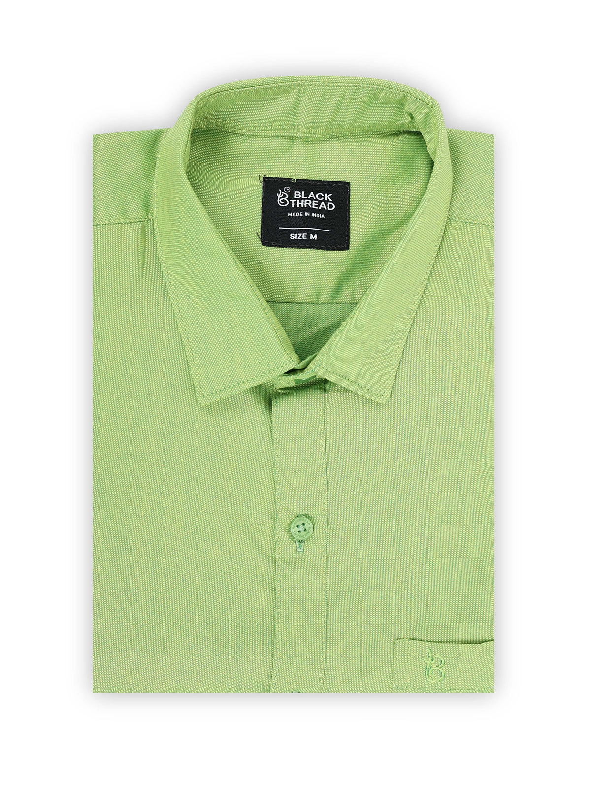 Green Men's Cotton Plain Casual Shirt - Premium Comfort Fit