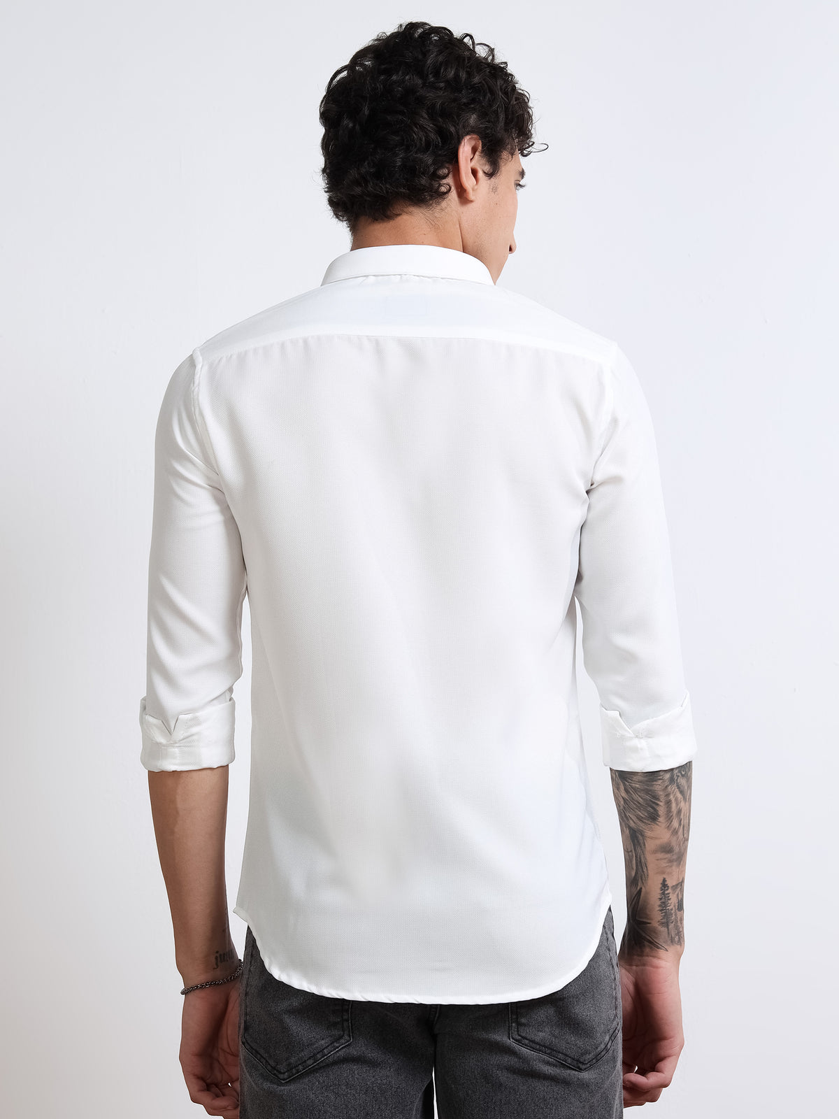 Men’s White Pure Linen Shirt by Black Thread