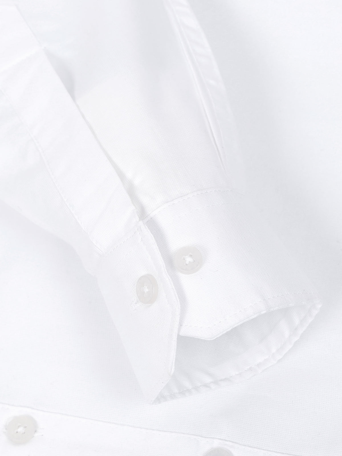 White Men's Cotton Plain Casual Shirt - Premium Comfort Fit