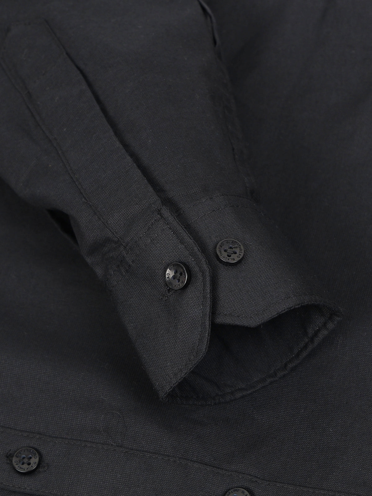 Black Men's Cotton Plain Casual Shirt - Premium Comfort Fit