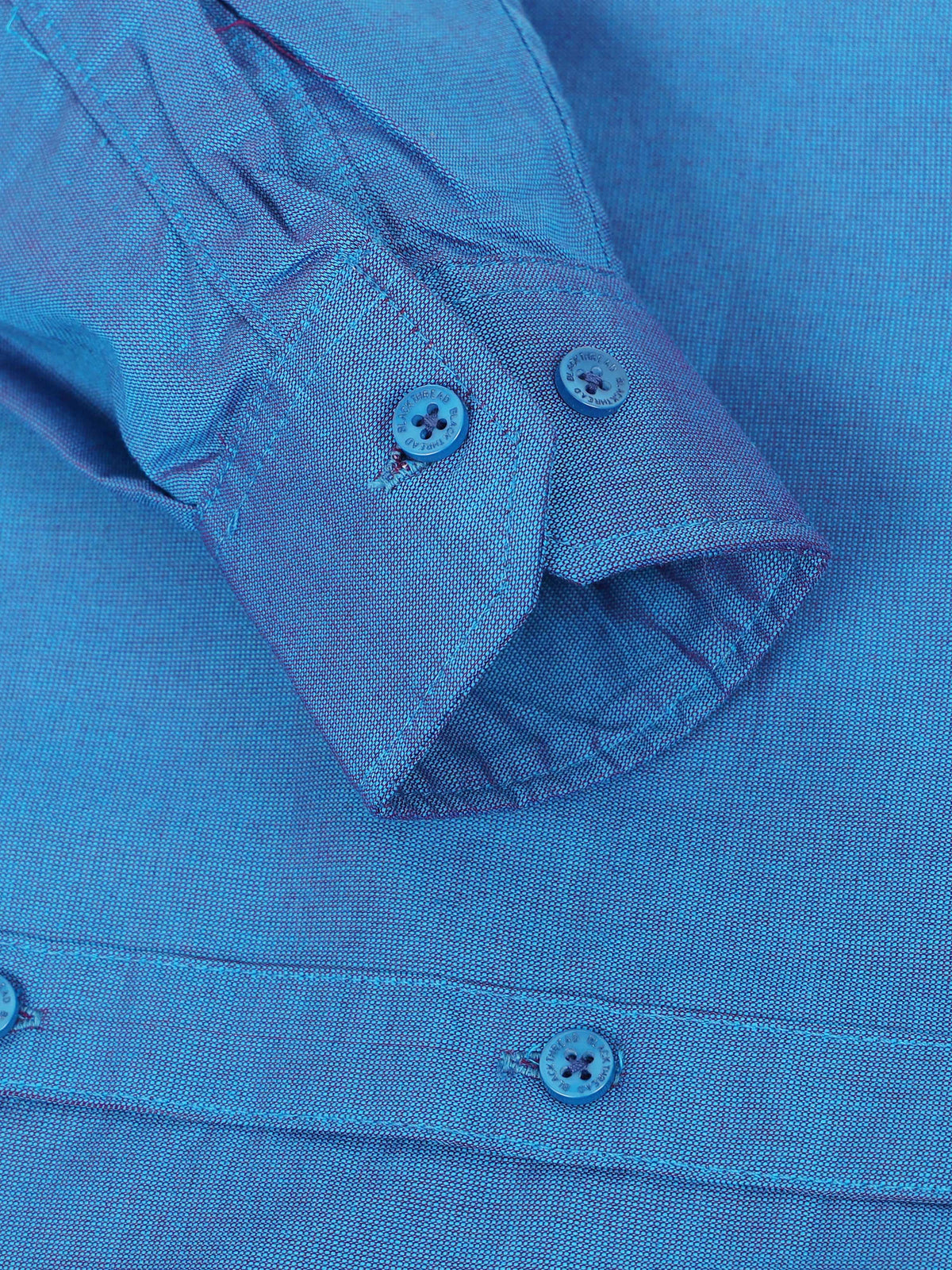 Royal Blue Men's Cotton Plain Casual Shirt - Premium Comfort Fit