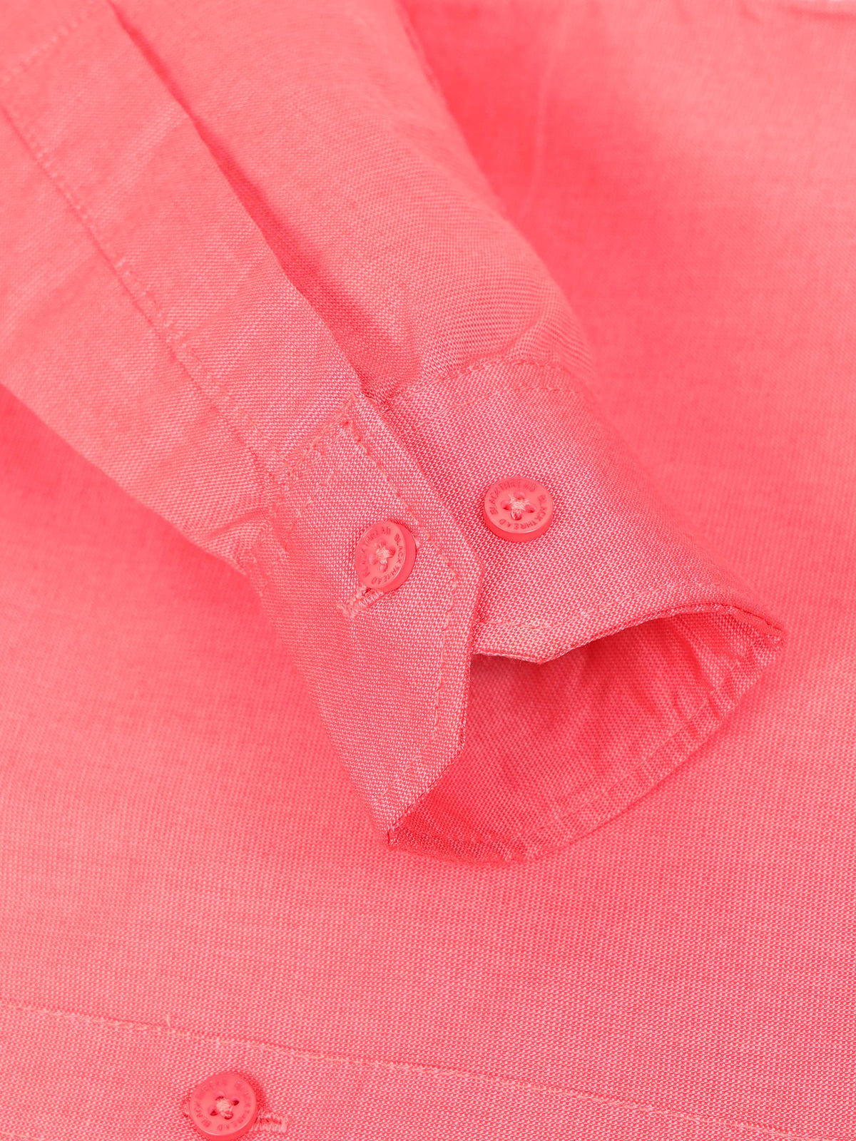 Pink Men's Cotton Plain Casual Shirt - Premium Comfort Fit