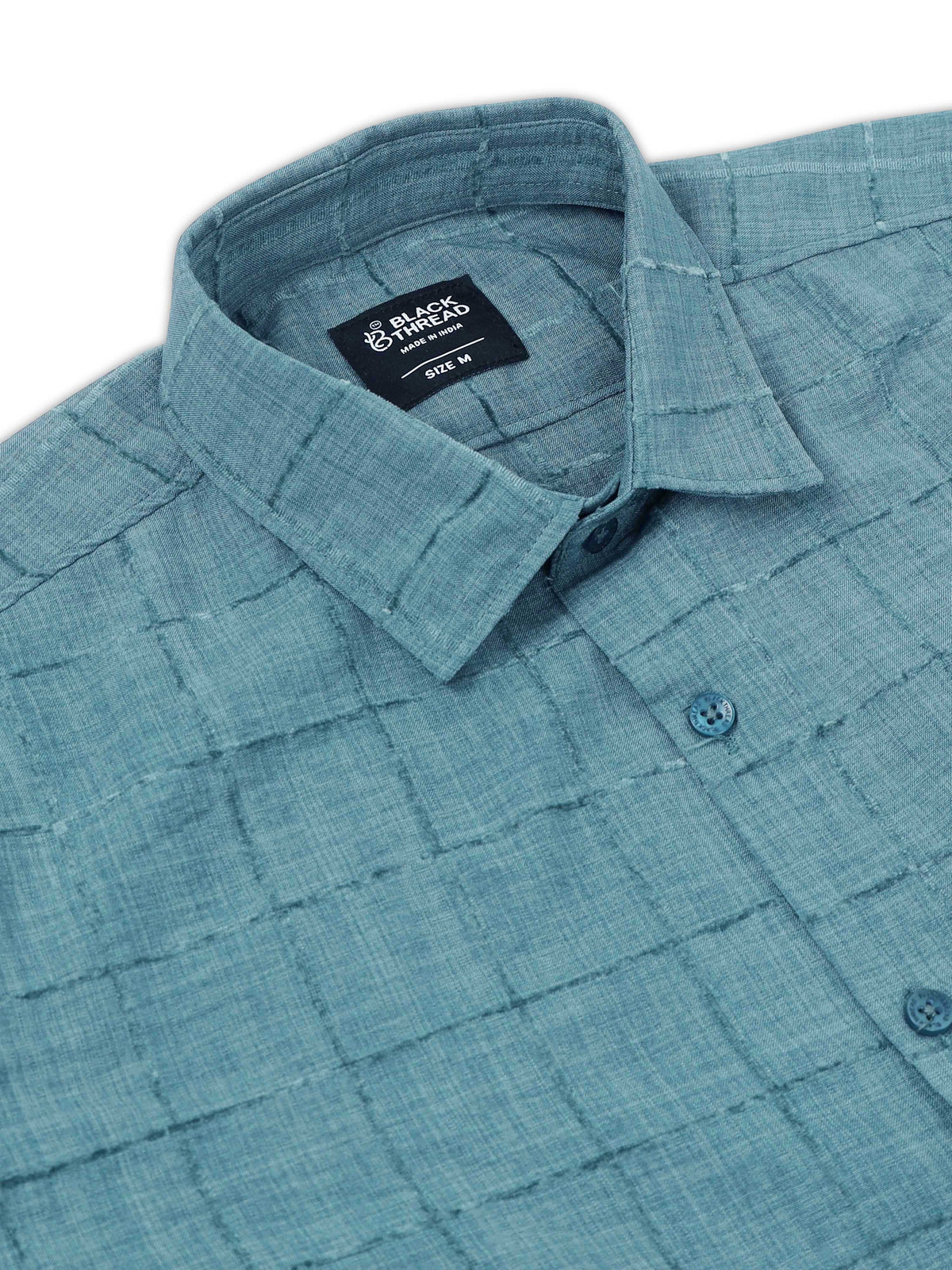 Blue Men's Cotton Checks Design Casual Shirt - Premium Comfort Fit