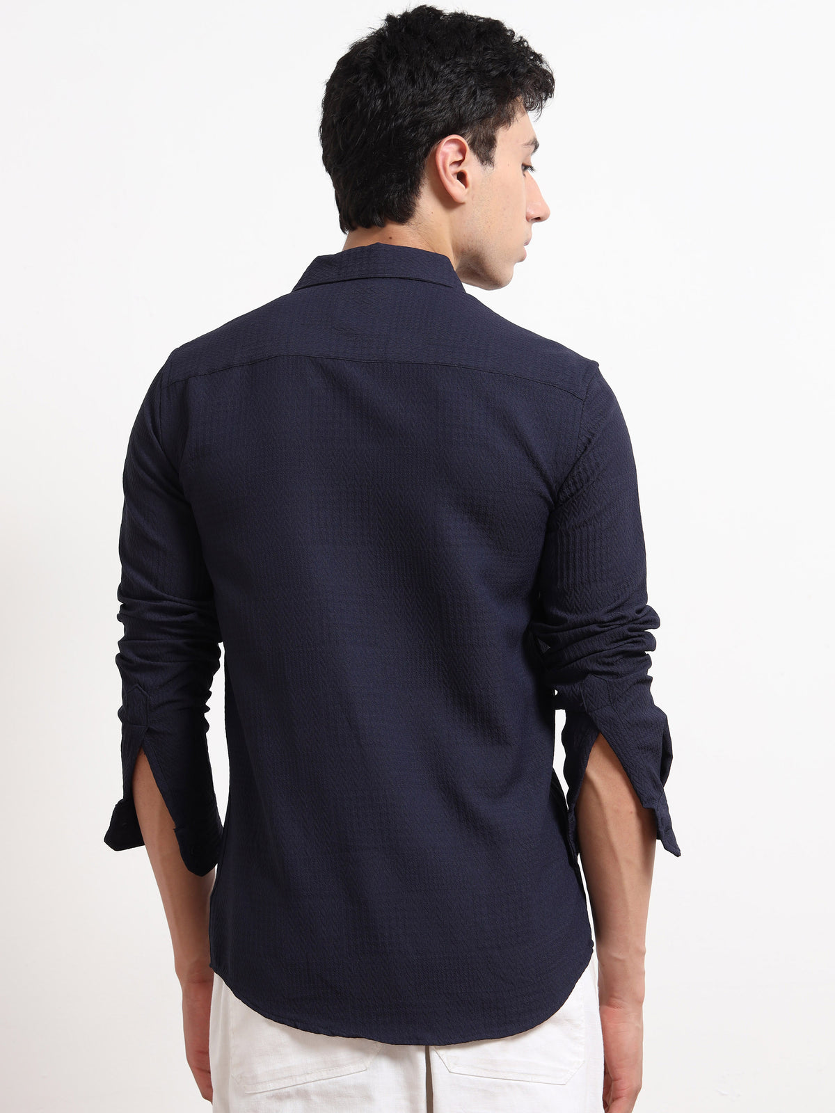 Full Sleeve Blue Shirt Texture for Men