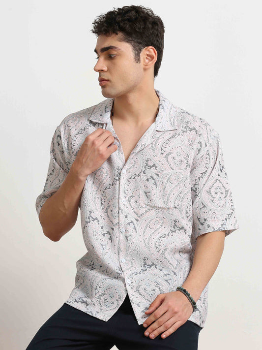 white floral print shirt for men