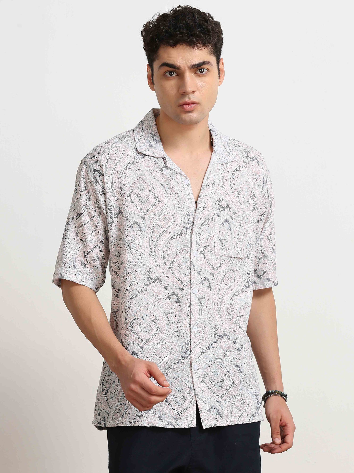 white floral print shirt for men