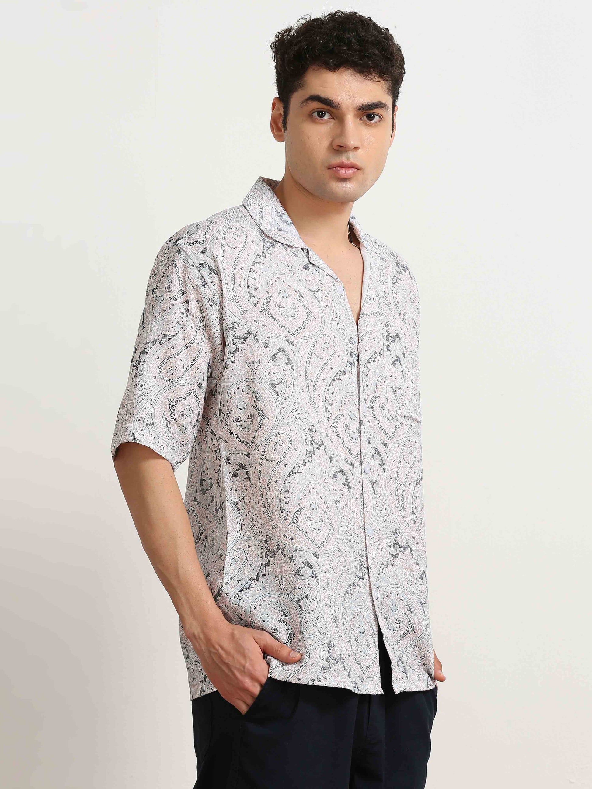 white floral print shirt for men