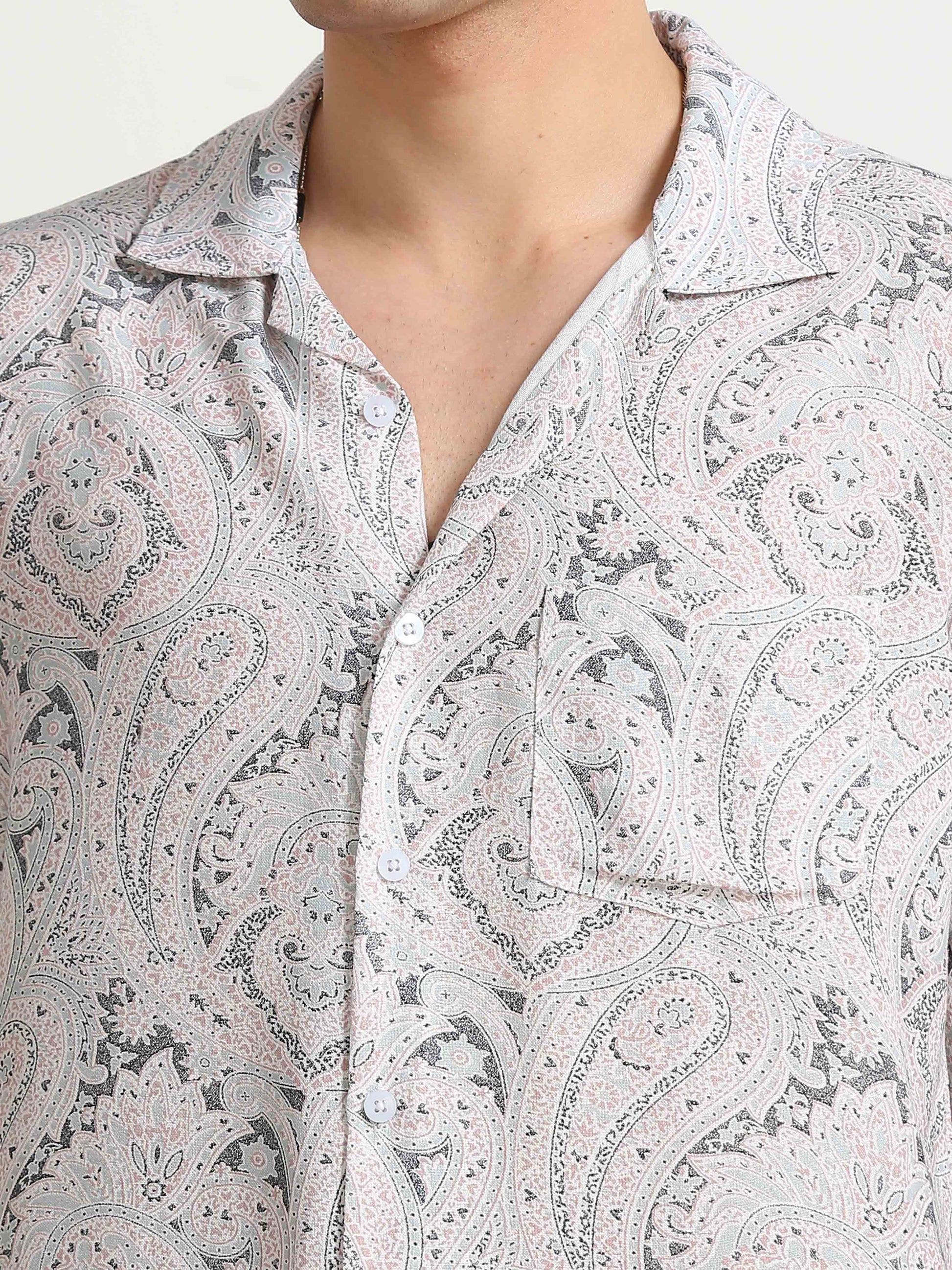 white floral print shirt for men