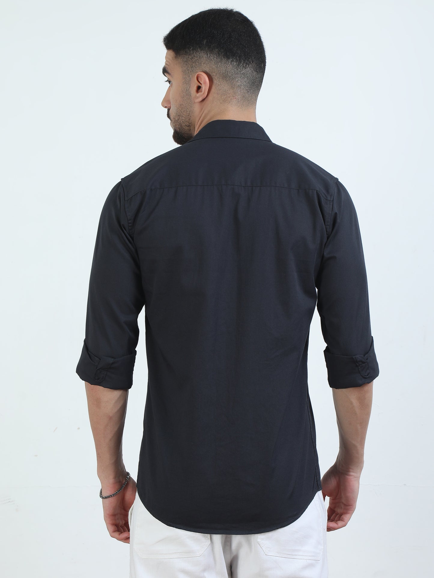 Solid Black Shirt For Men