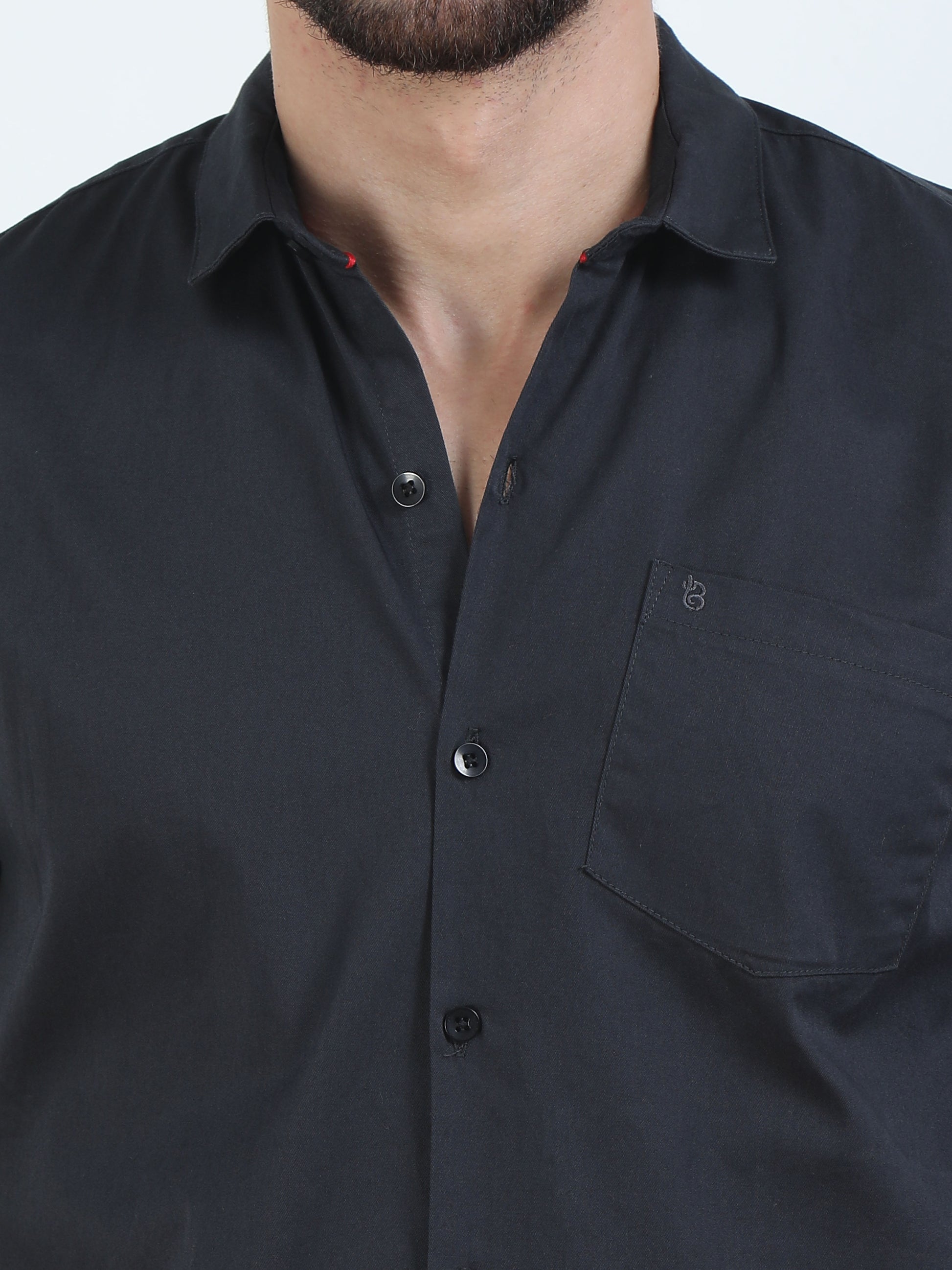 Solid Black Shirt For Men