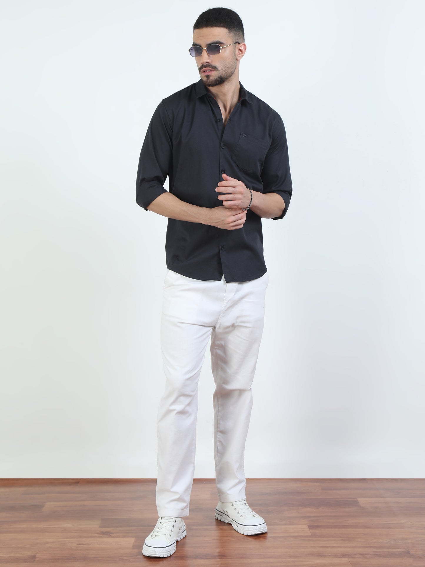 Solid Black Shirt For Men