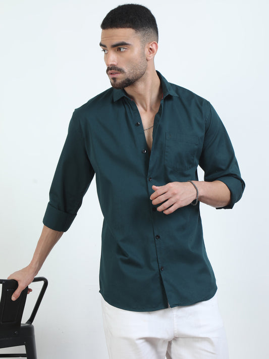 Stylish Peacock Green Shirt For Men