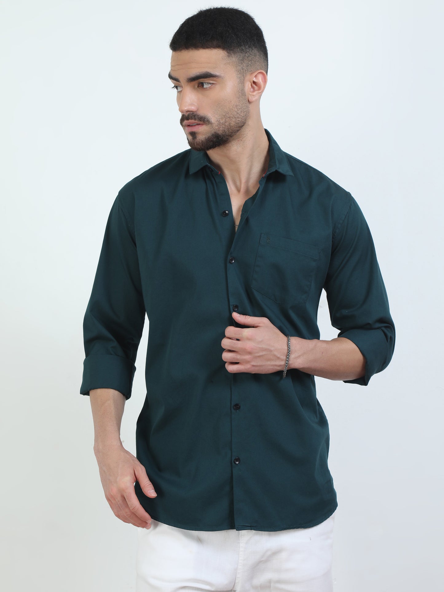 Stylish Peacock Green Shirt For Men