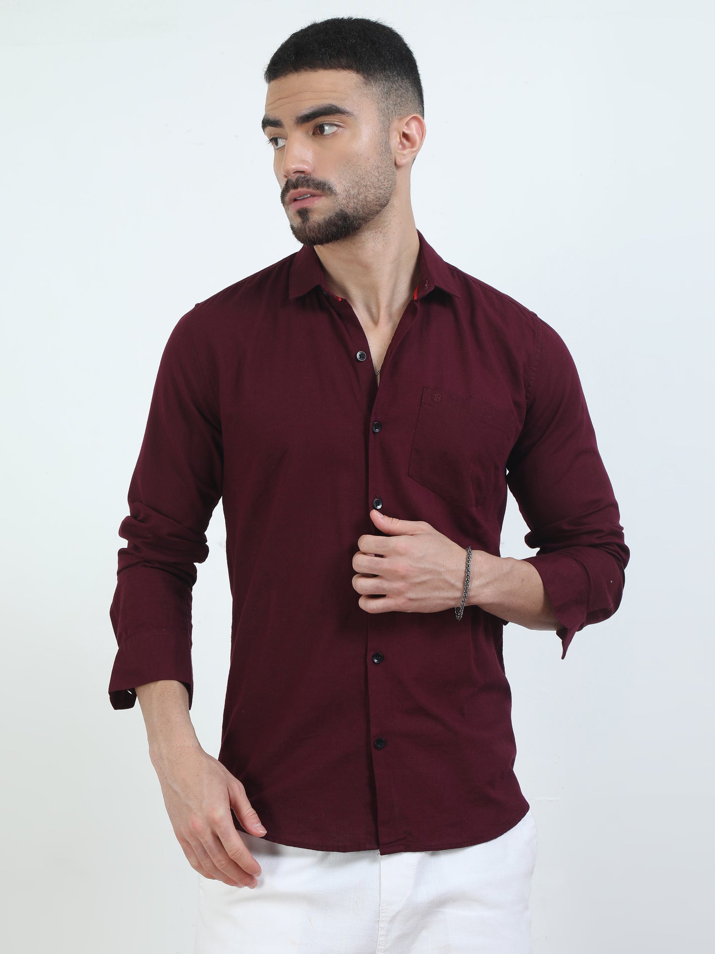 Full Sleeves Maroon Colour Shirt For Men