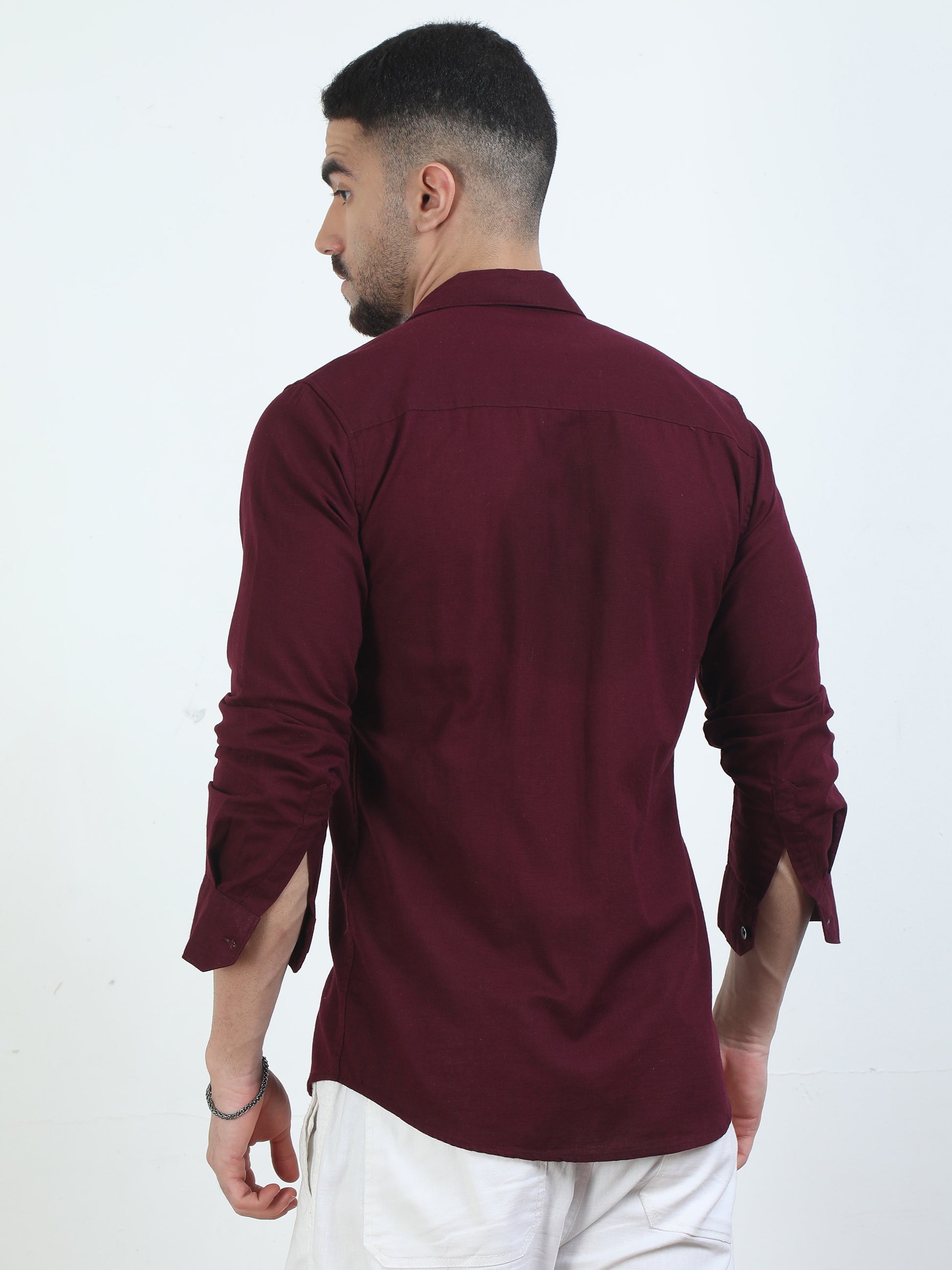 Full Sleeves Maroon Colour Shirt For Men