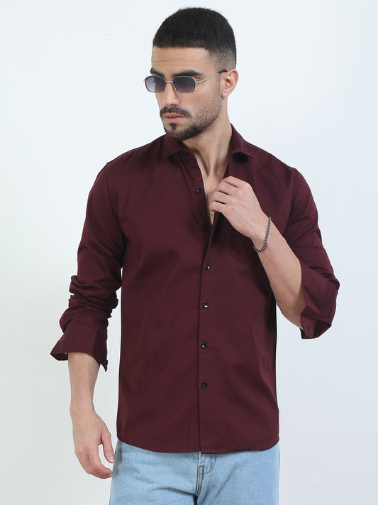 Fashionable Maroon Shirt For Men