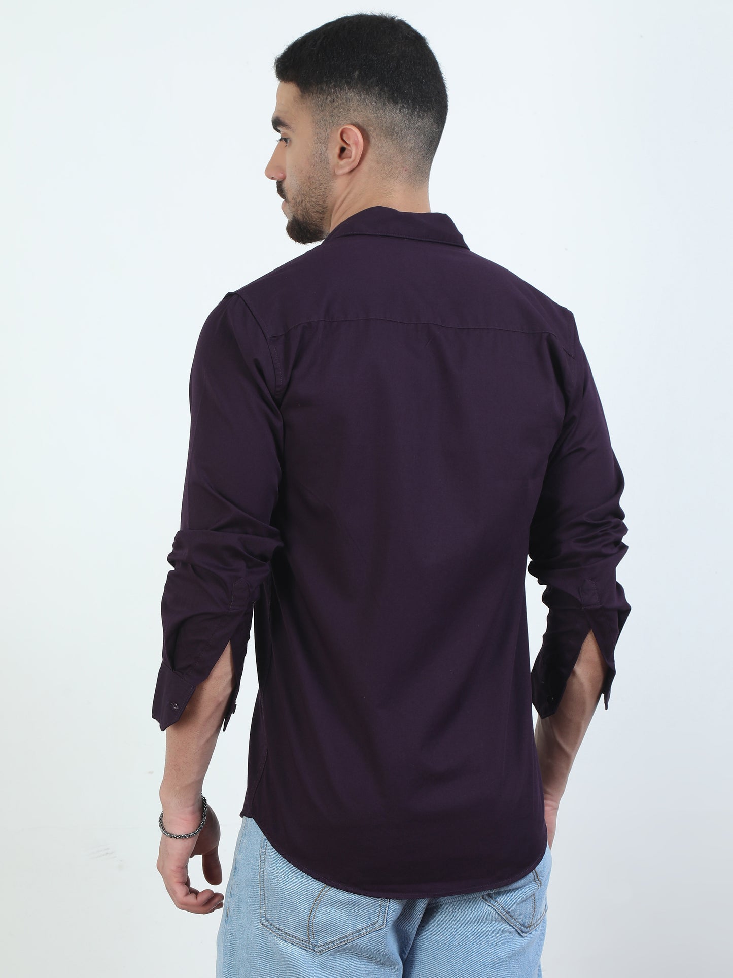 Pure Tone Purple Colour Shirt For Men