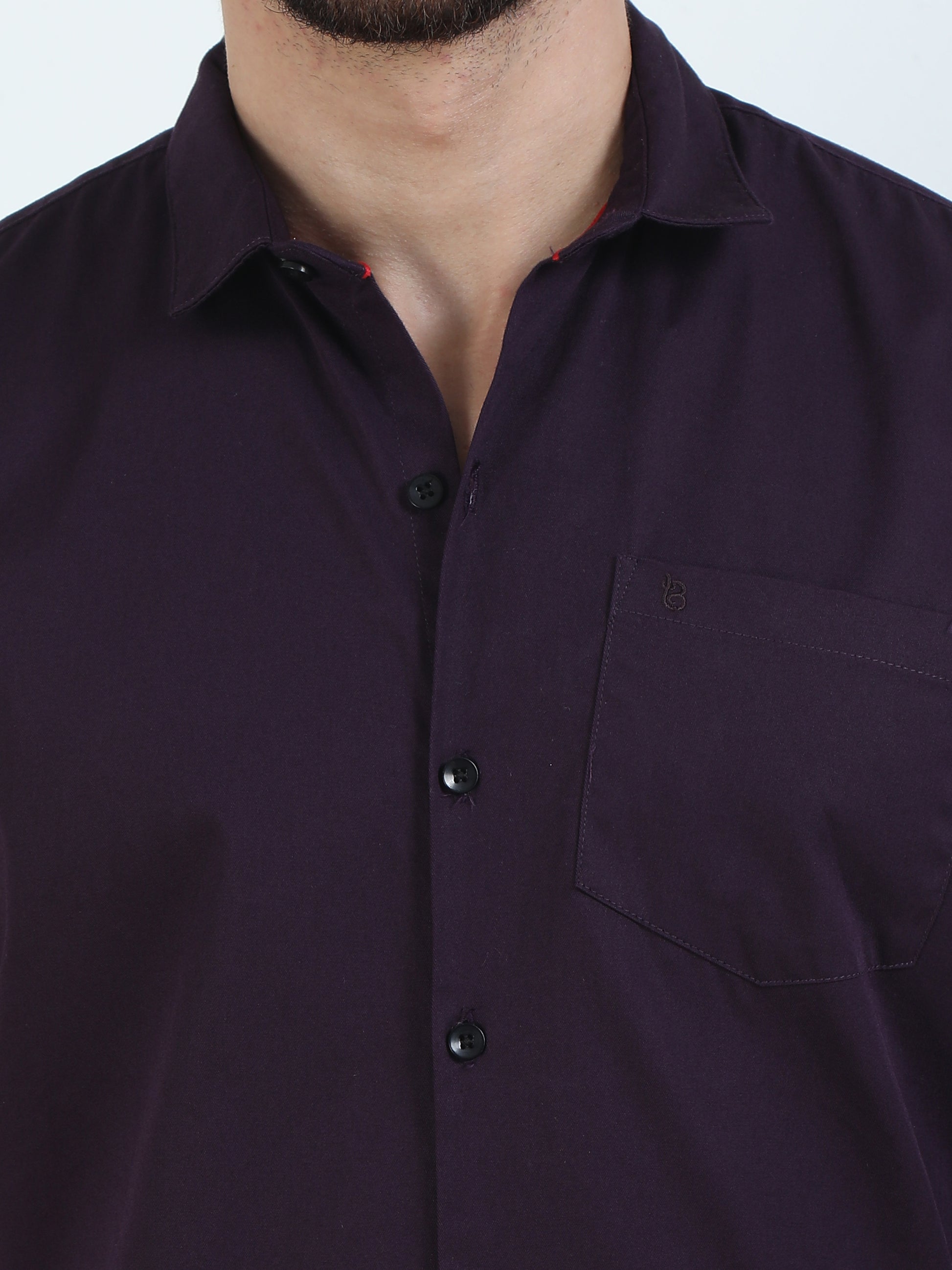 Pure Tone Purple Colour Shirt For Men