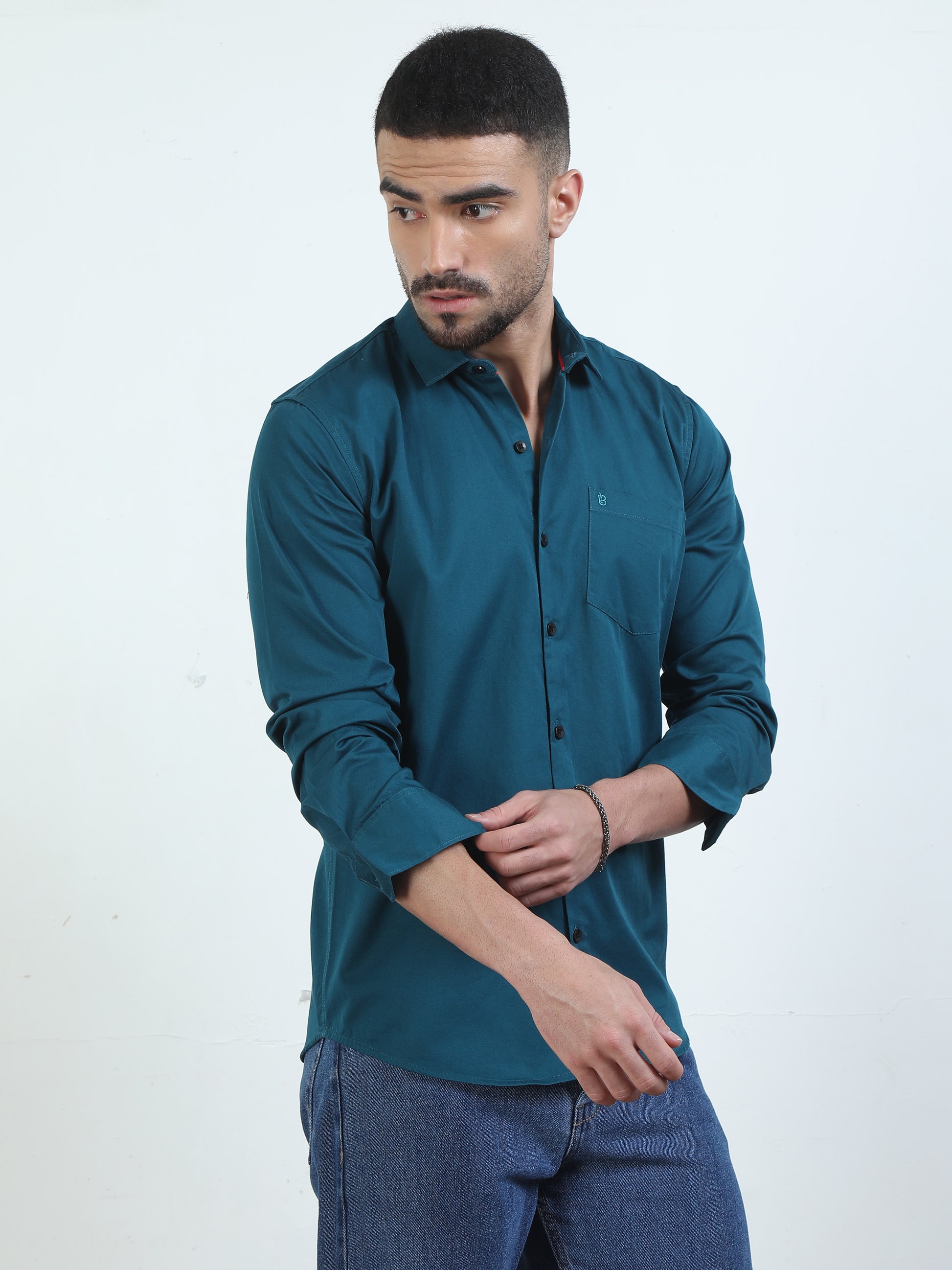 Pure Tone Bluewood Solid Blue Shirt​