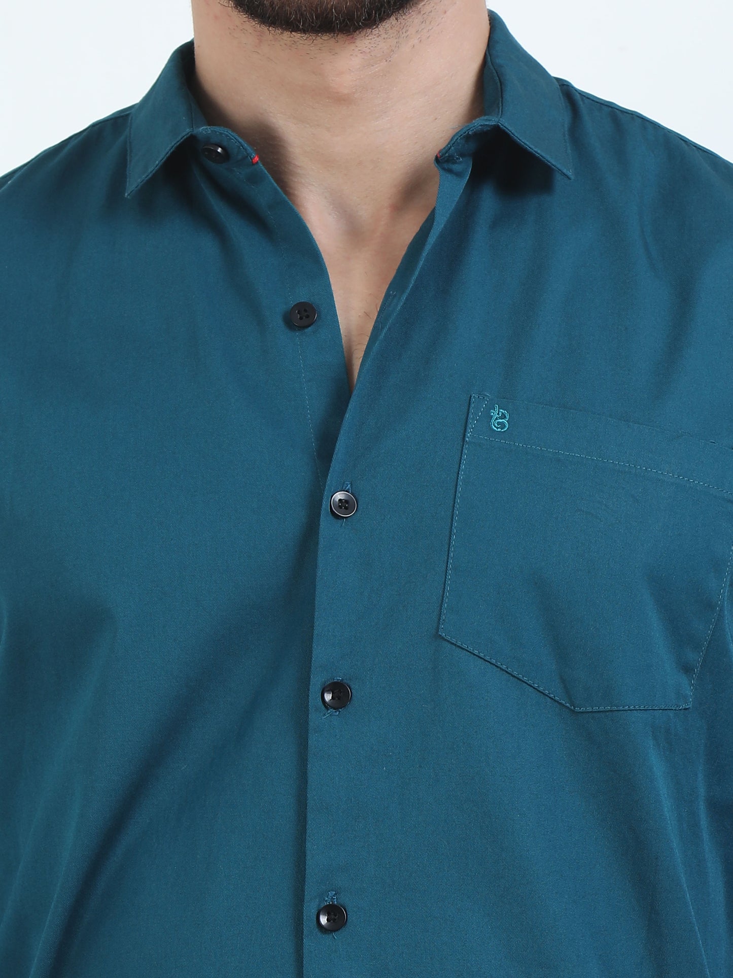 Pure Tone Bluewood Solid Blue Shirt​