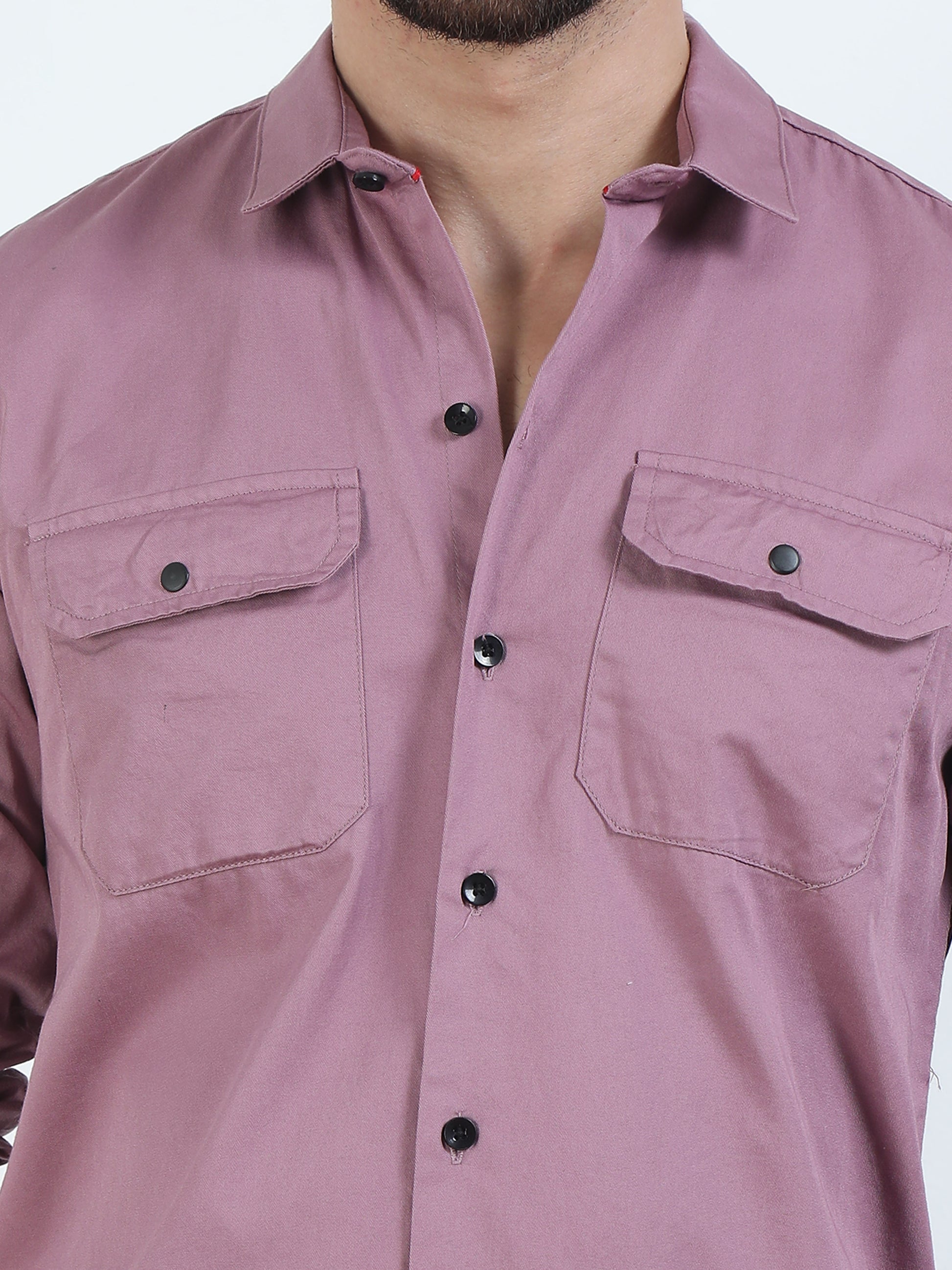 Double Pocket Onion Pink Shirt Mens