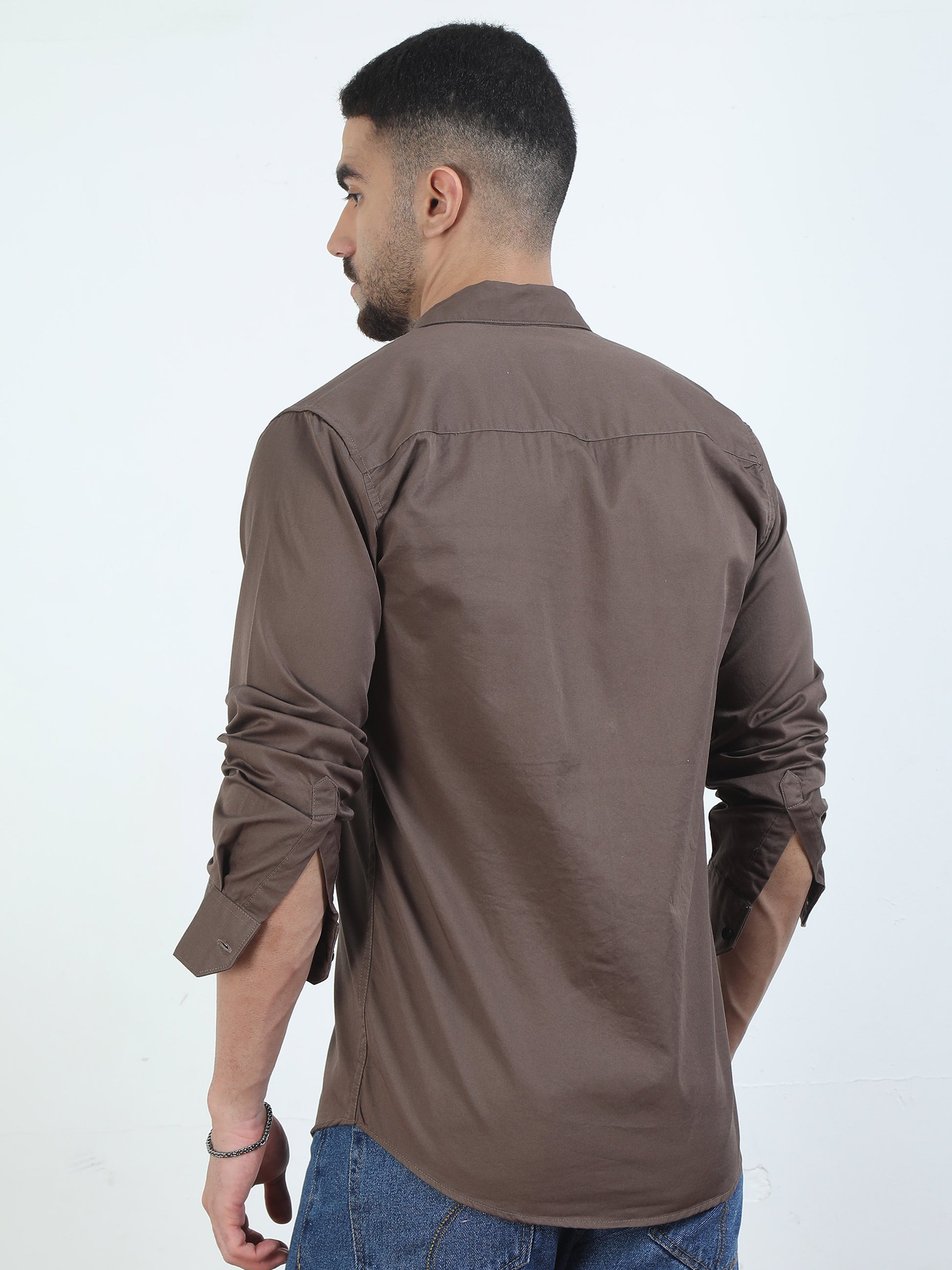 Stylish Pure Tone Brown Colour Shirt