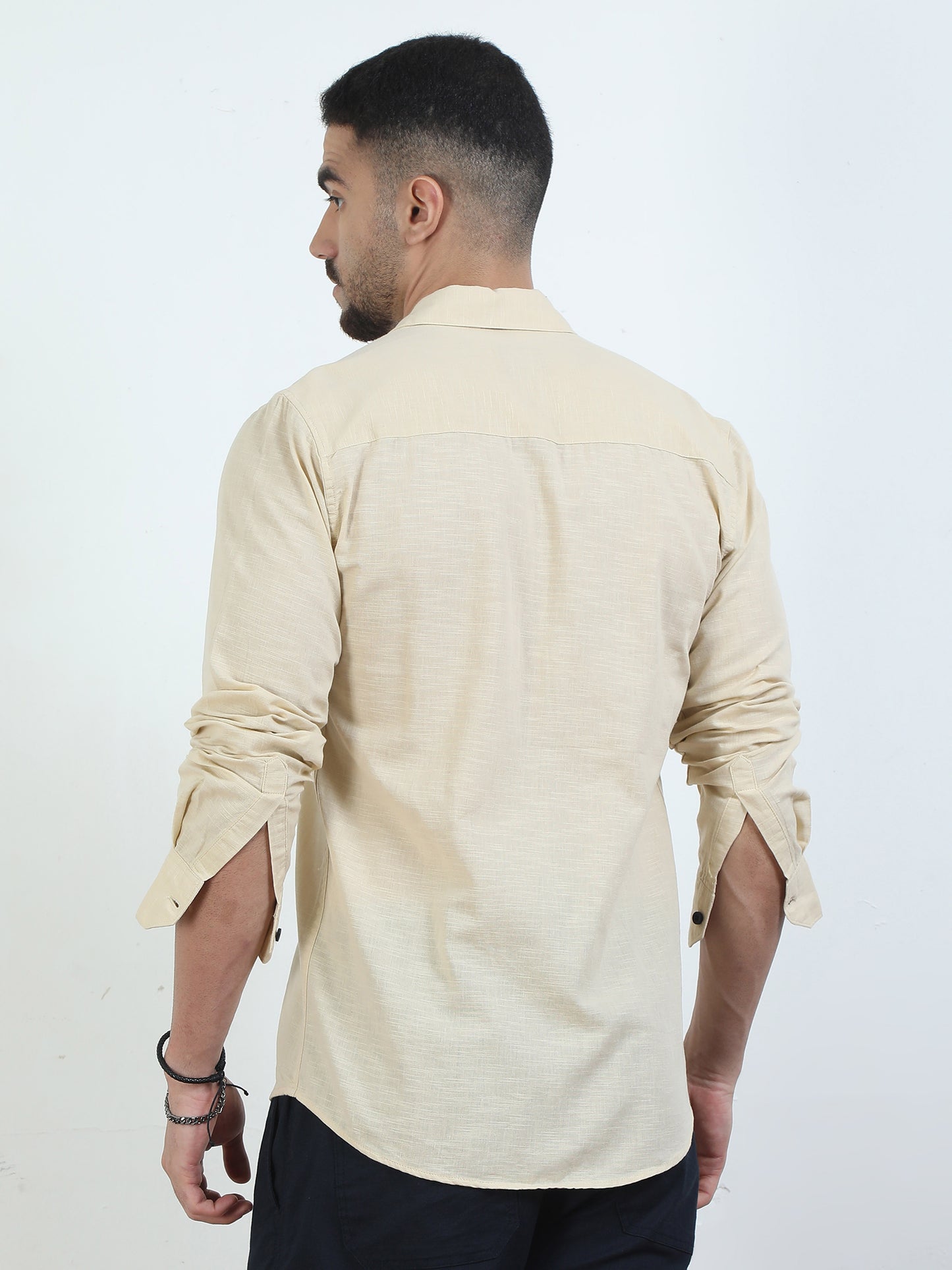 Trendy Pure Tone Yellow Shirt For Men