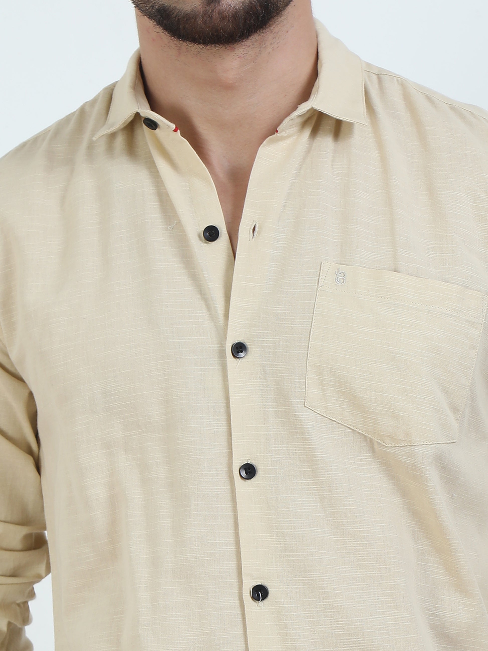 Trendy Pure Tone Yellow Shirt For Men