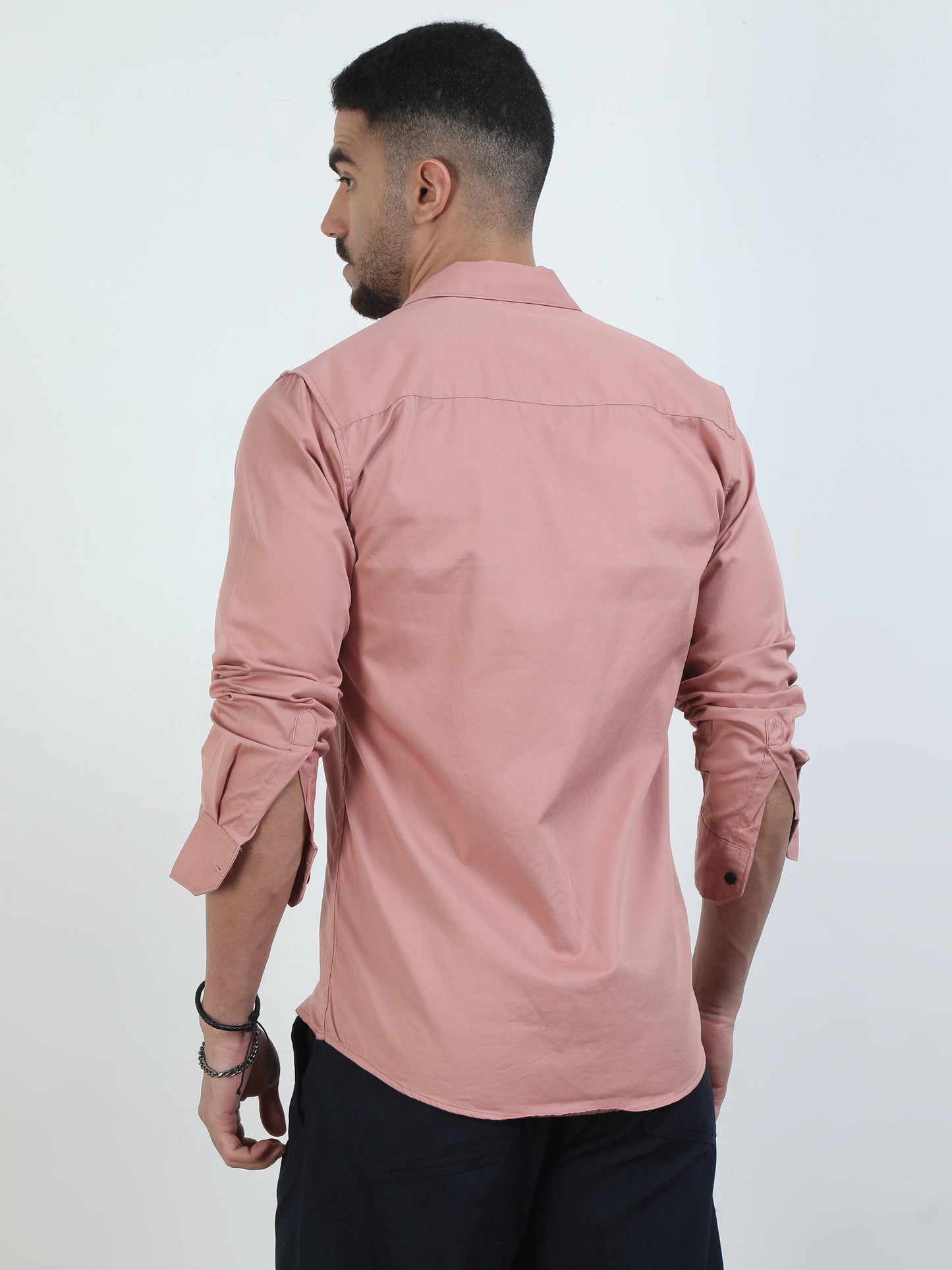 Trendy Pure Tone Peach Color Shirt​ For Men