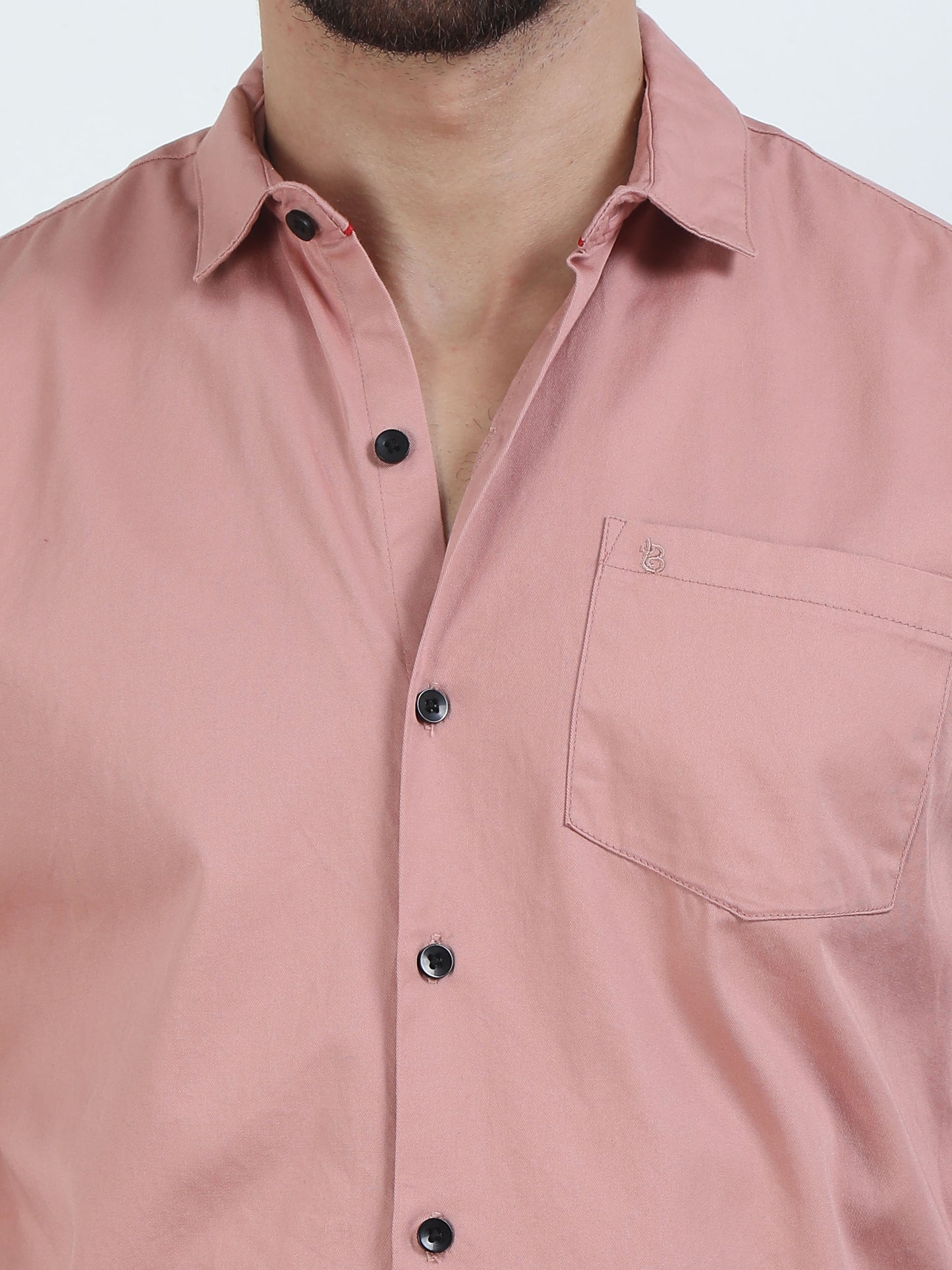 Trendy Pure Tone Peach Color Shirt​ For Men