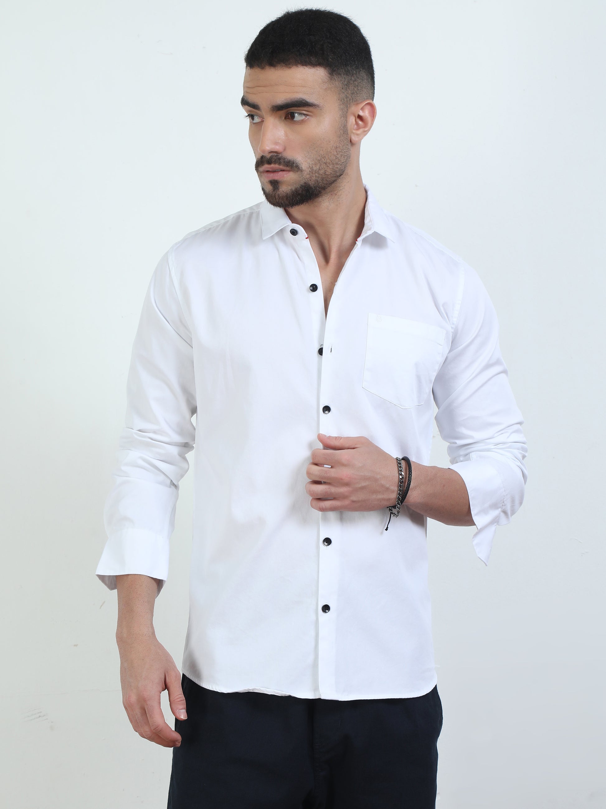 Stylish Pur Tone White Shirts For Men