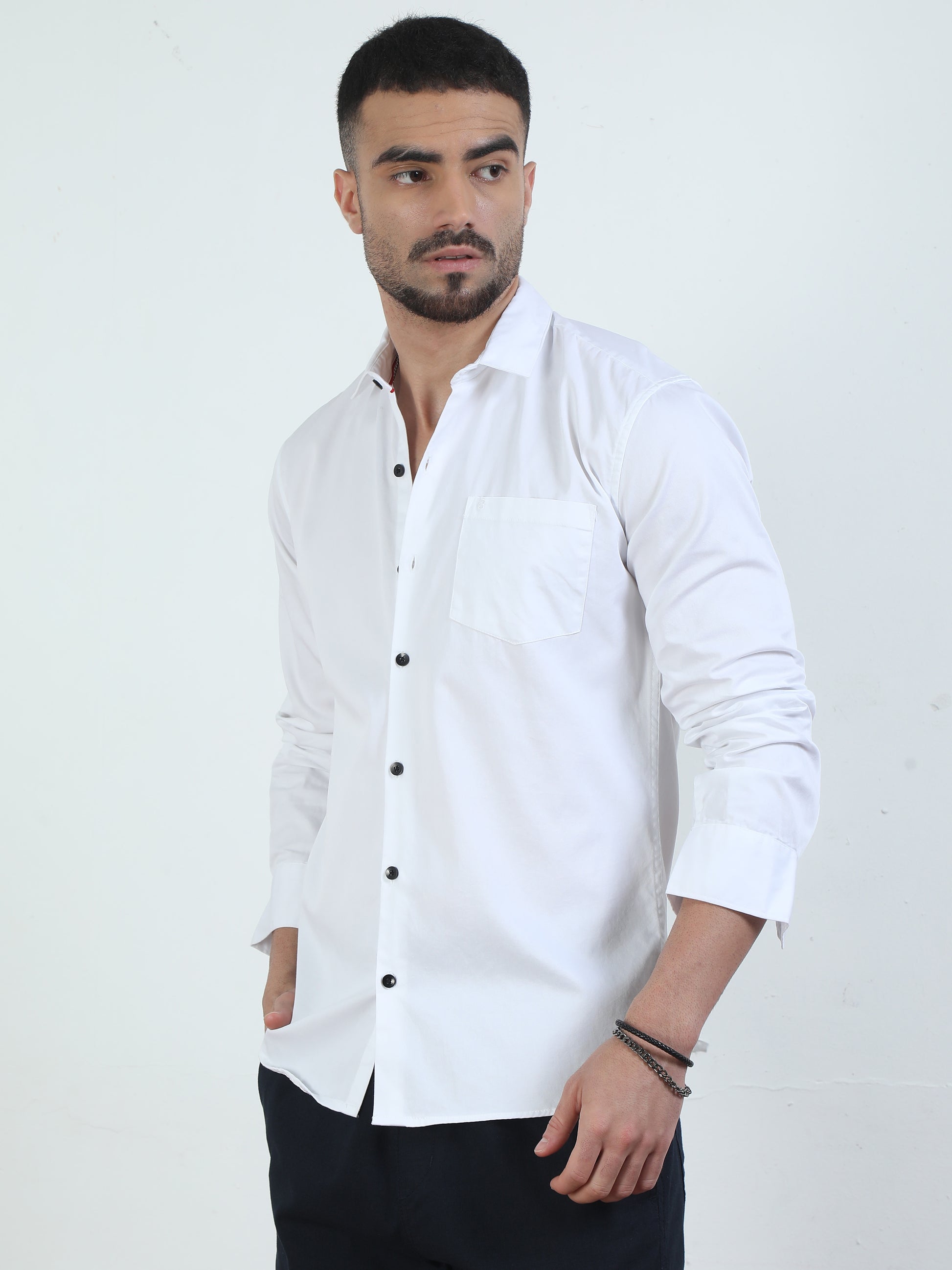 Stylish Pur Tone White Shirts For Men