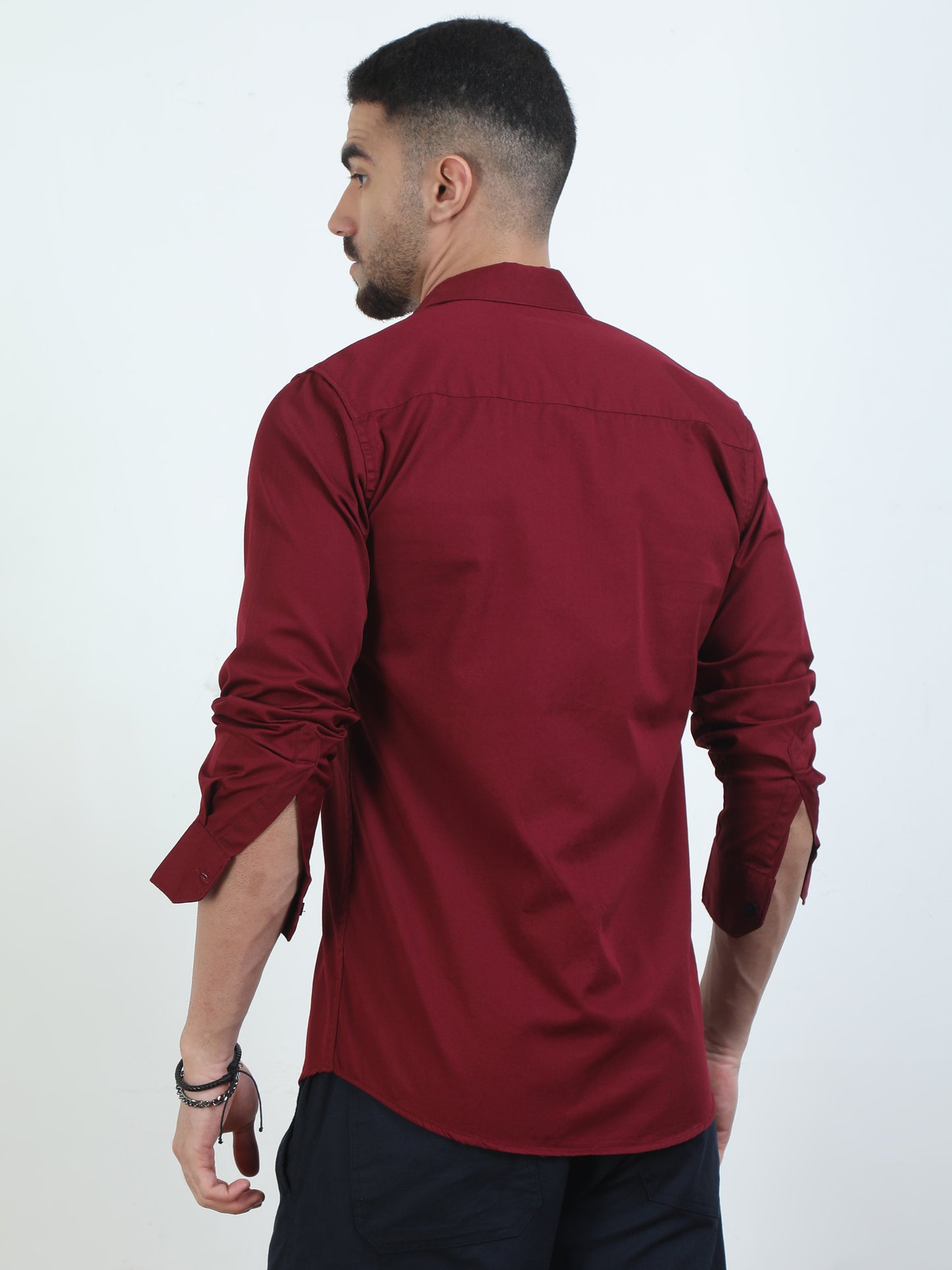 Pure Tone Red Shirt For Men