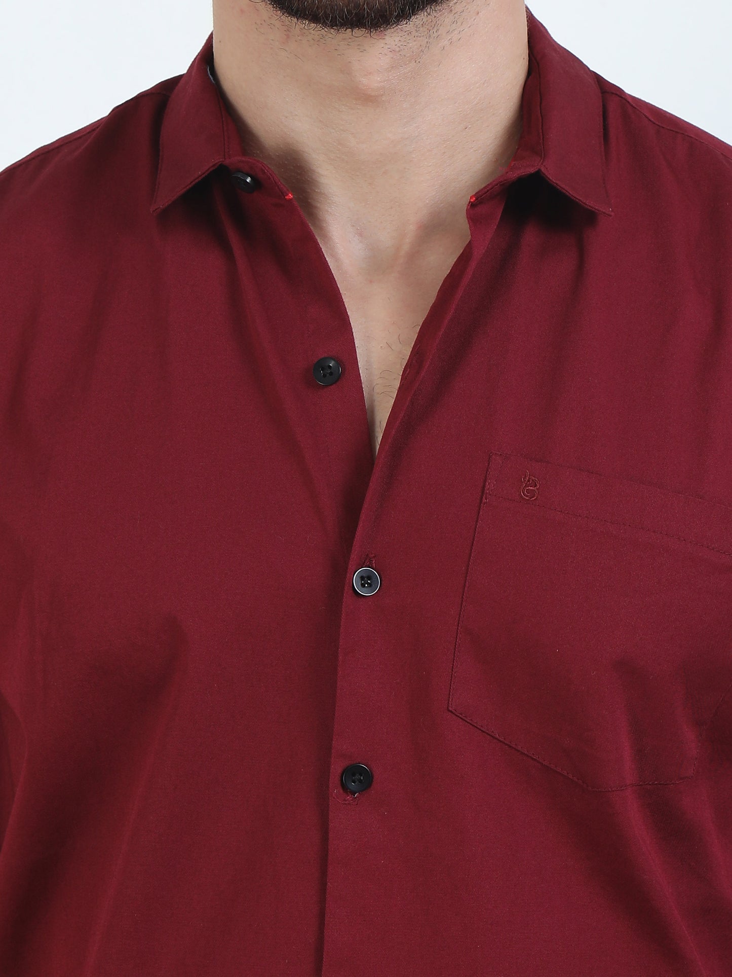 Pure Tone Red Shirt For Men