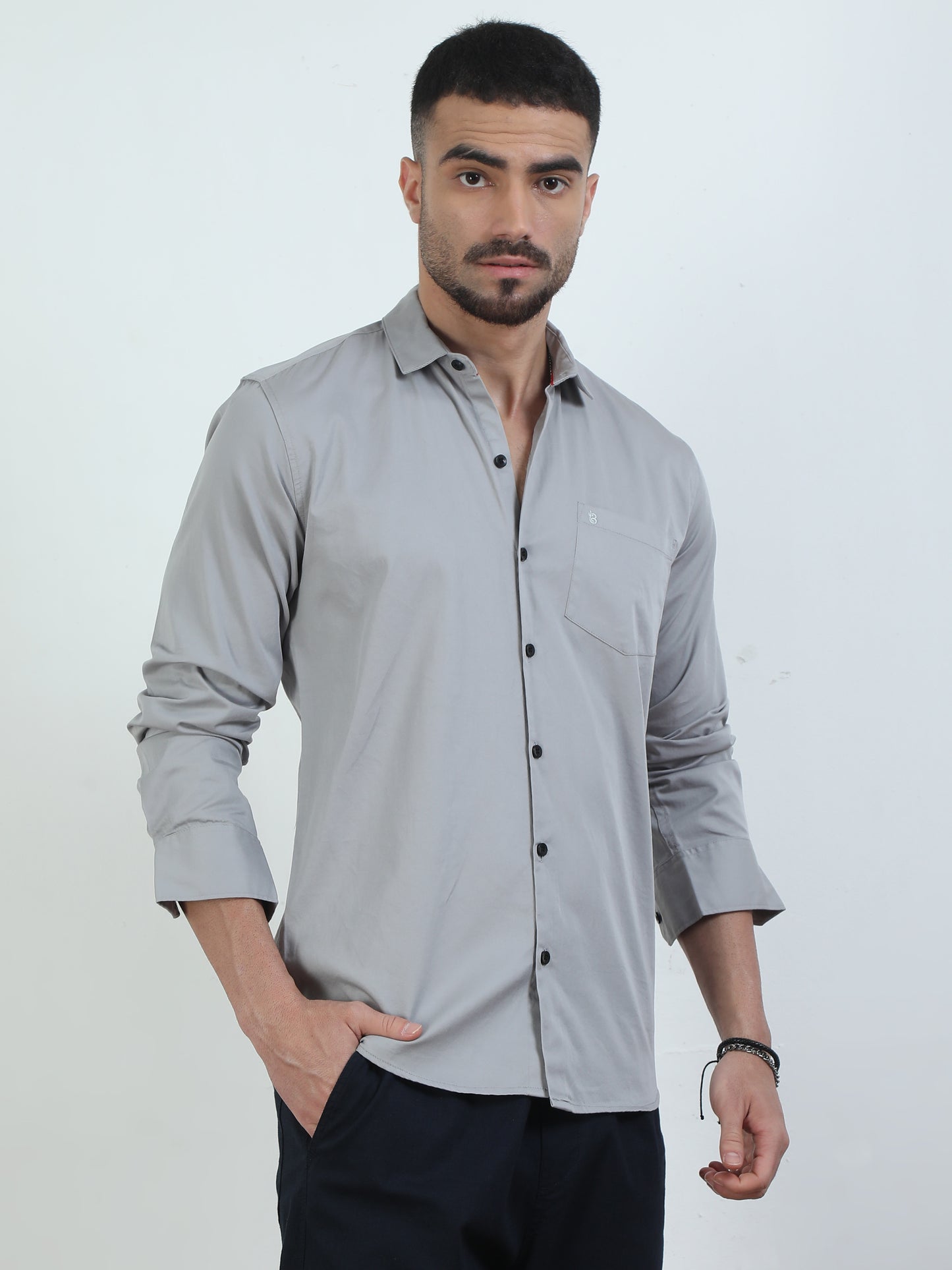 Pure Tone Solid Grey Shirt